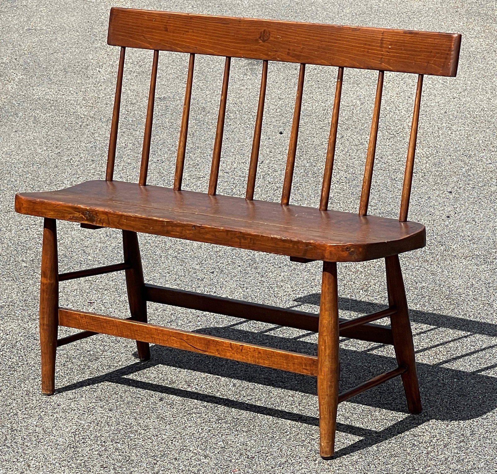 WINDSOR STYLE BENCH , TIGER MAPLE, PINE - 2