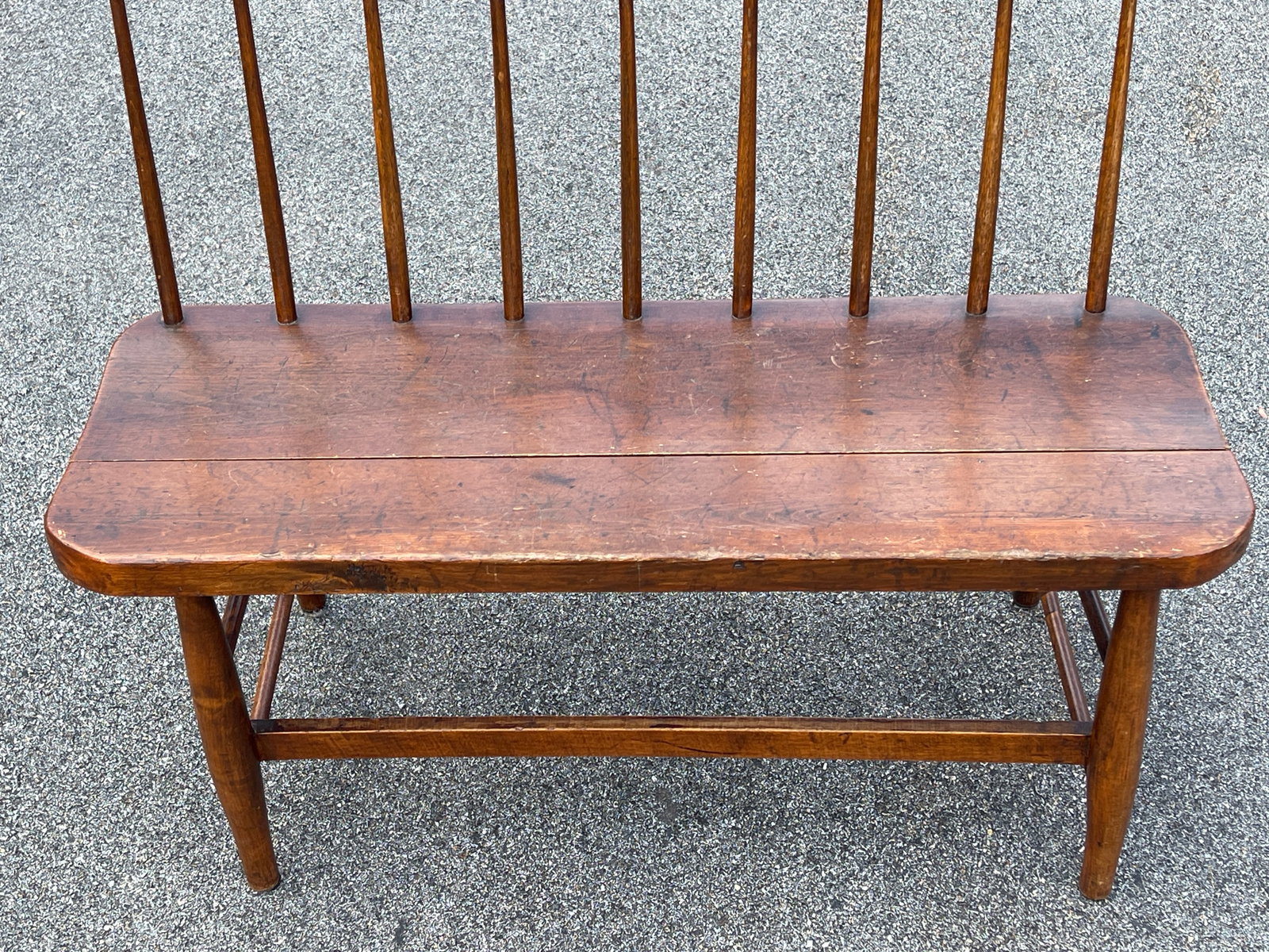 WINDSOR STYLE BENCH , TIGER MAPLE, PINE - 4