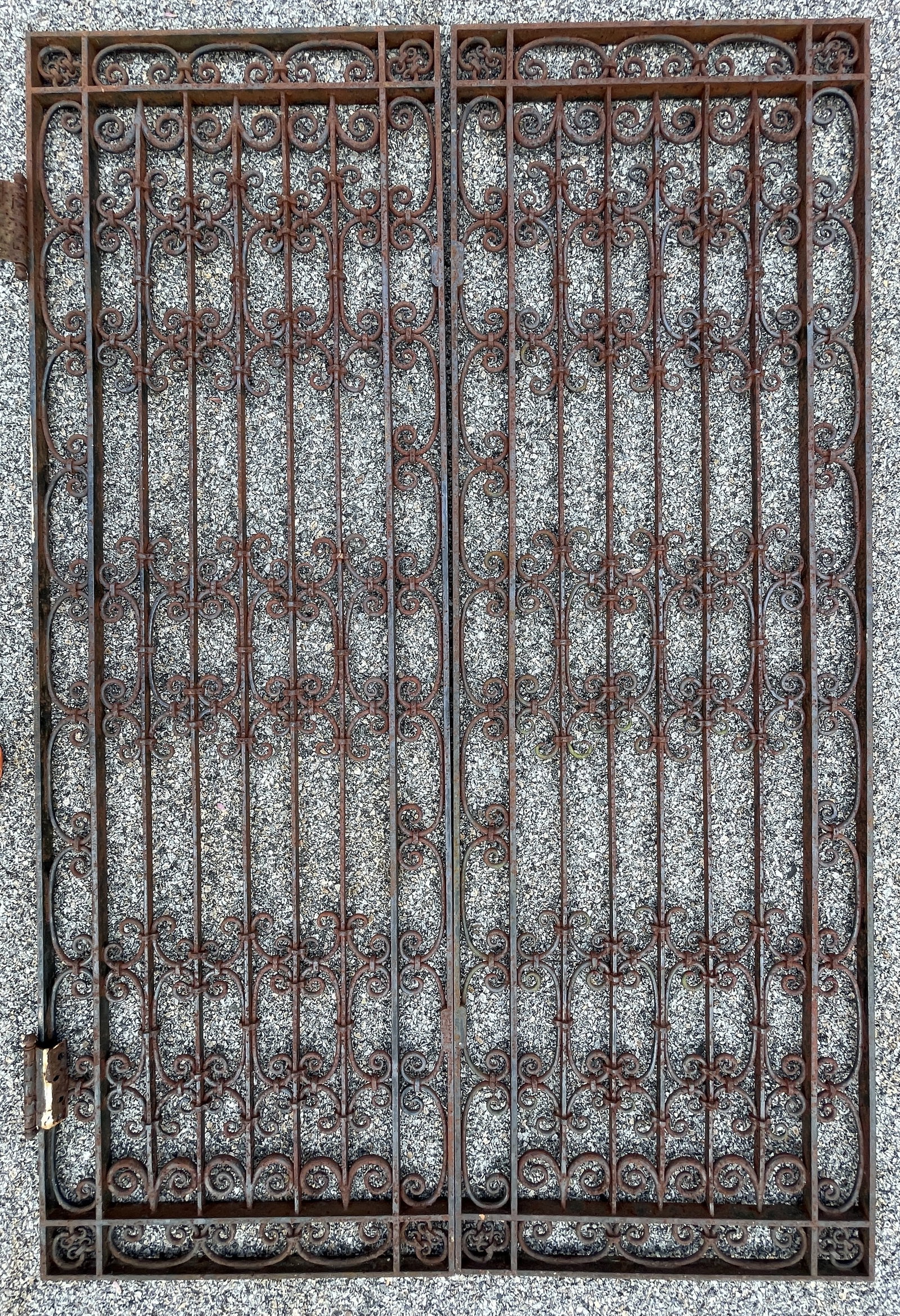 PAIR OF EARLY FIGURAL IRON GATE DOORS (1 of 2)