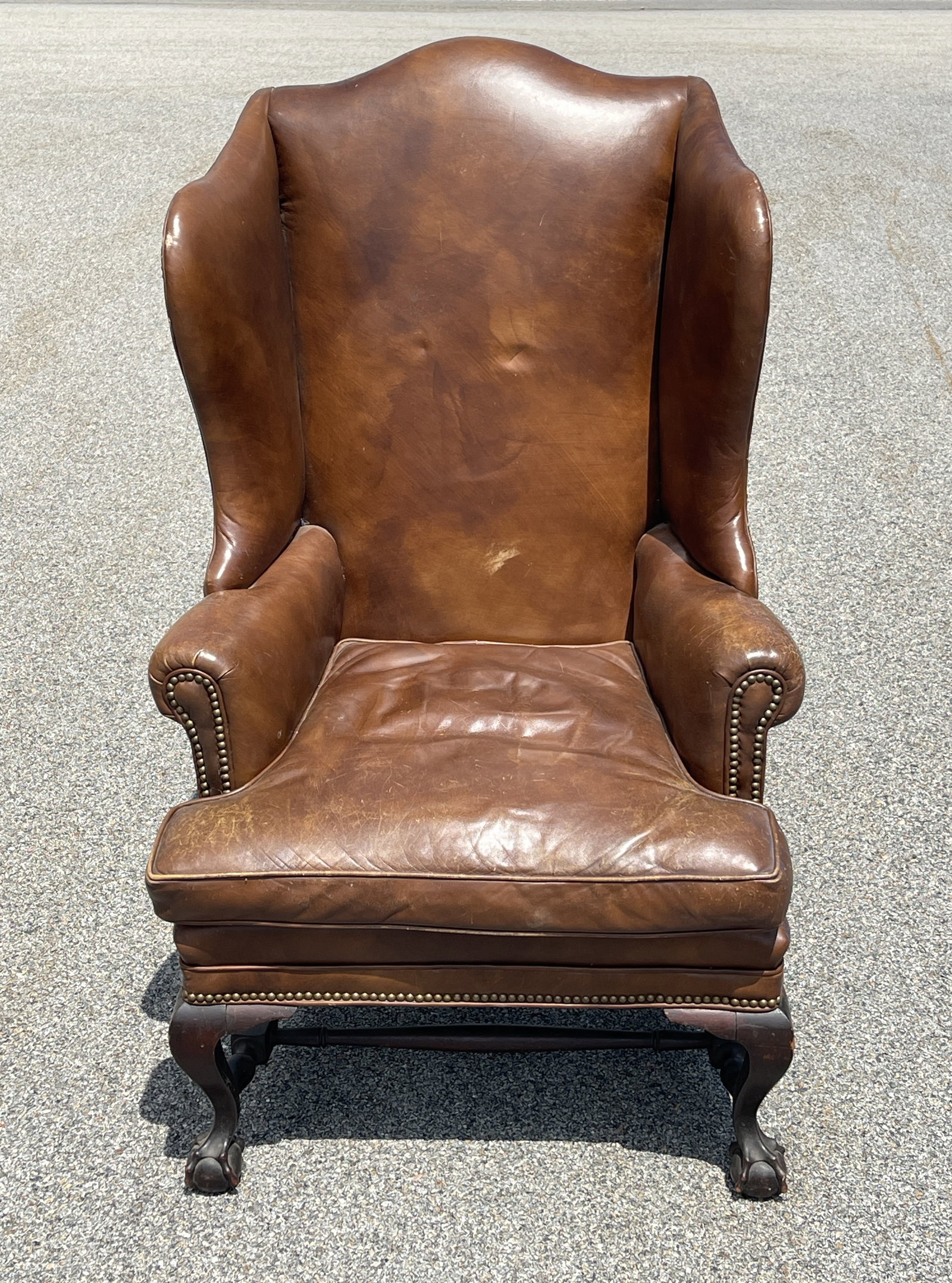 HIGH QUALITY LEATHER WING CHAIR (1 of 4)