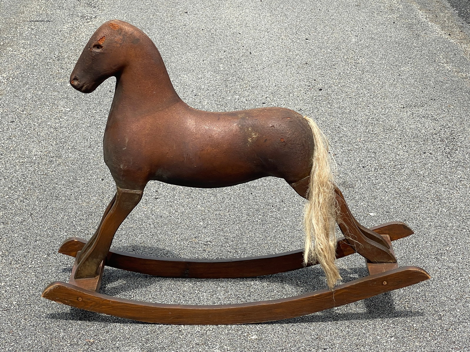 FOLK ART ROCKING HORSE: FOLK ART ROCKING HORSE, 38 X 30T X 13