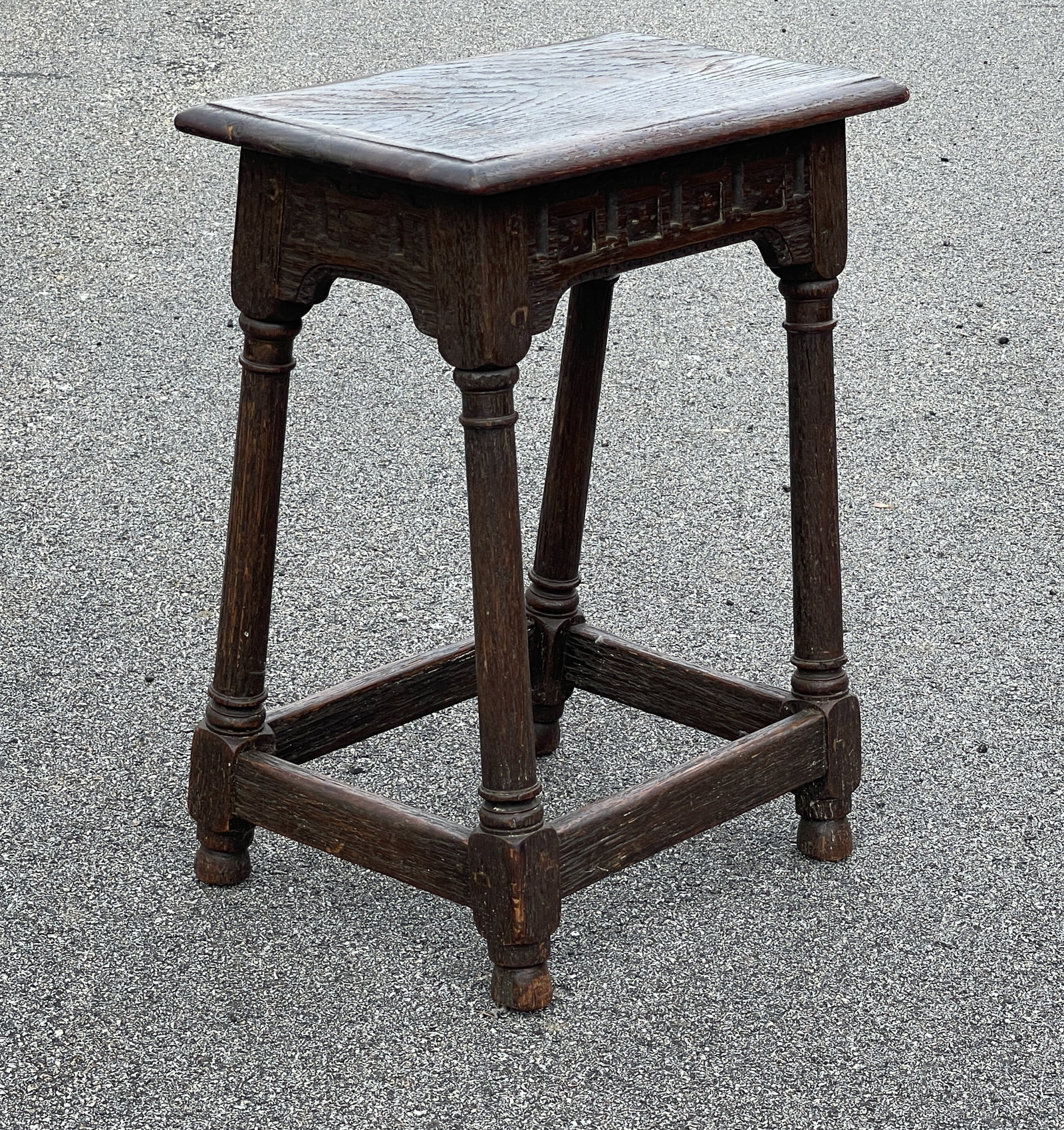 19TH C OAK JOINT STOOL - 2