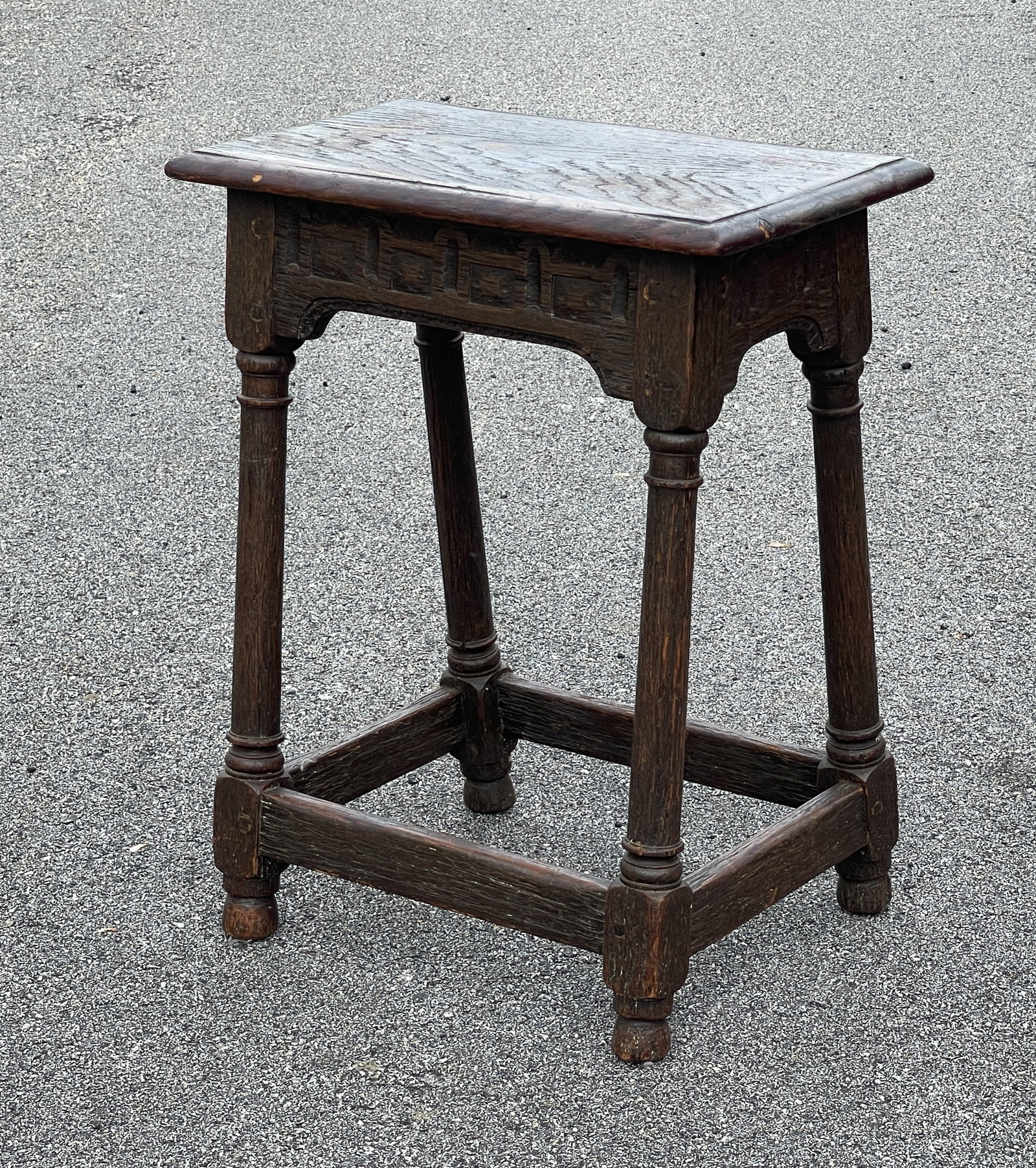 19TH C OAK JOINT STOOL - 3
