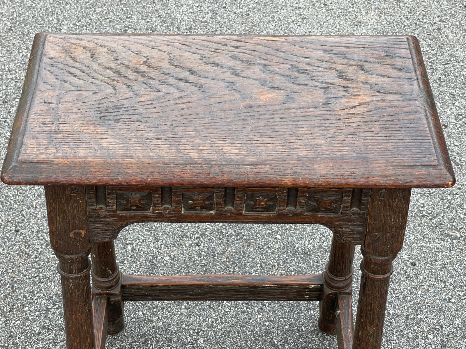 19TH C OAK JOINT STOOL - 6
