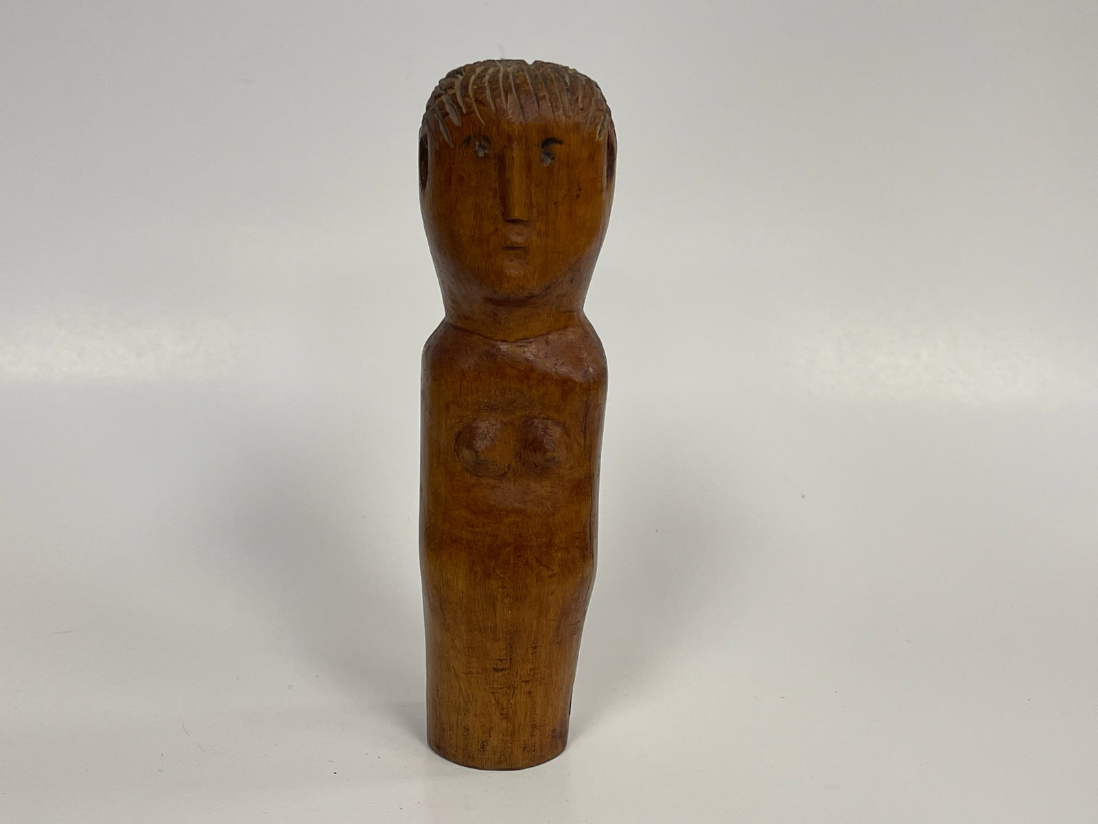 CARVED NUDE BUST: CARVED NUDE BUST ORIGINAL SURFACES, HARDWOOD, LATE 19TH – EARLY 20TH C, EXCELLENT CONDITION.
