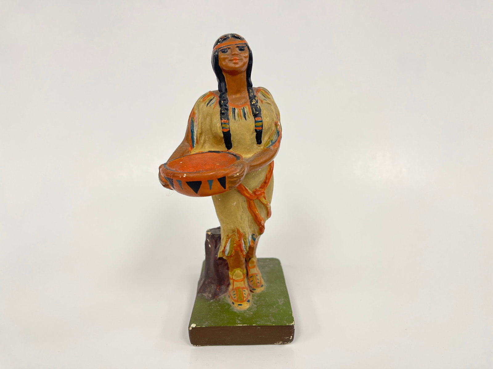 CHALKWARE SQUAW WITH BOWL (1 of 4)
