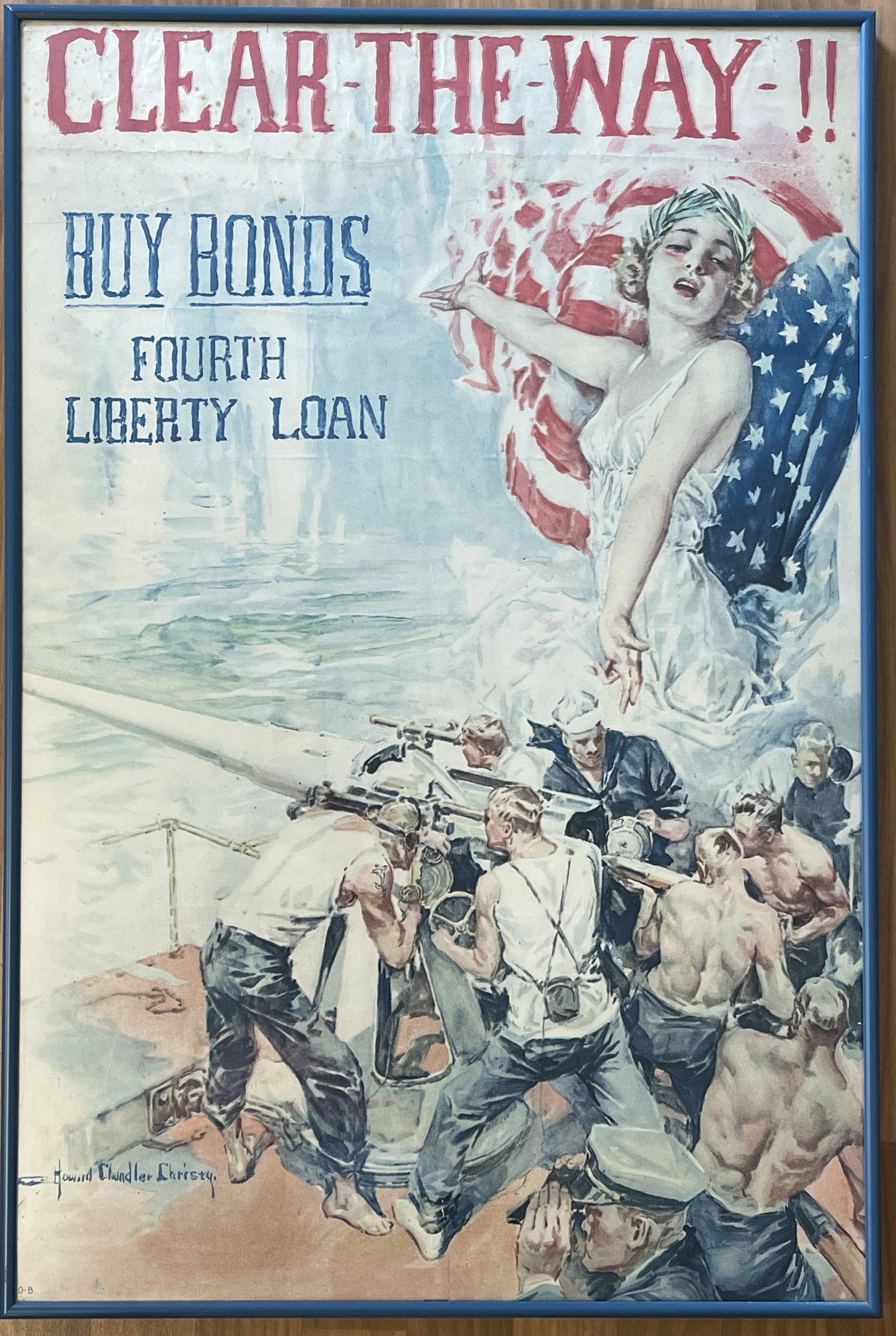 LIBERTY BONDS BROADSIDE: LIBERTY BONDS BROADSIDE C 1918, MODERN FRAMED, EXCELLENT CONDITION.
