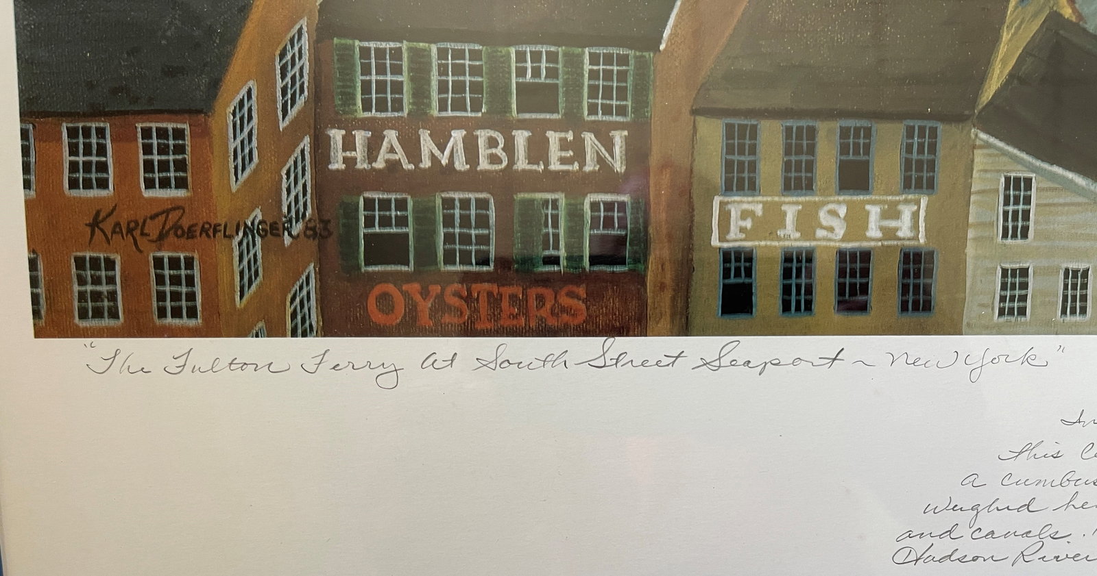 BUSY HARBOR SCENE LITHOGRAPH - 2