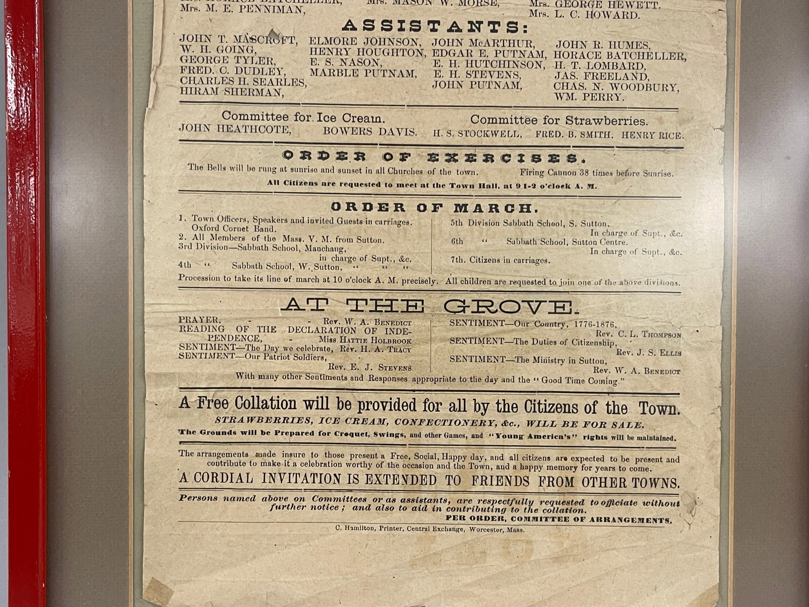 JULY 4, 1876 CENTENNIAL BROADSIDE - 4