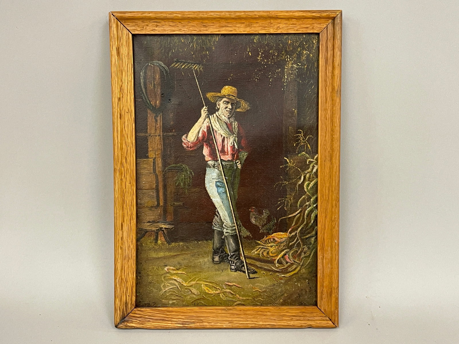 FARMER WITH RAKE PAINTING (1 of 3)