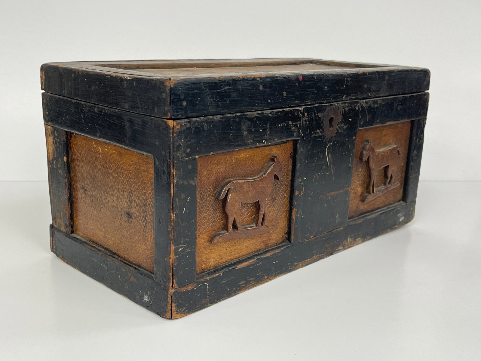 CARVED HORSES DOCUMENT BOX - 2