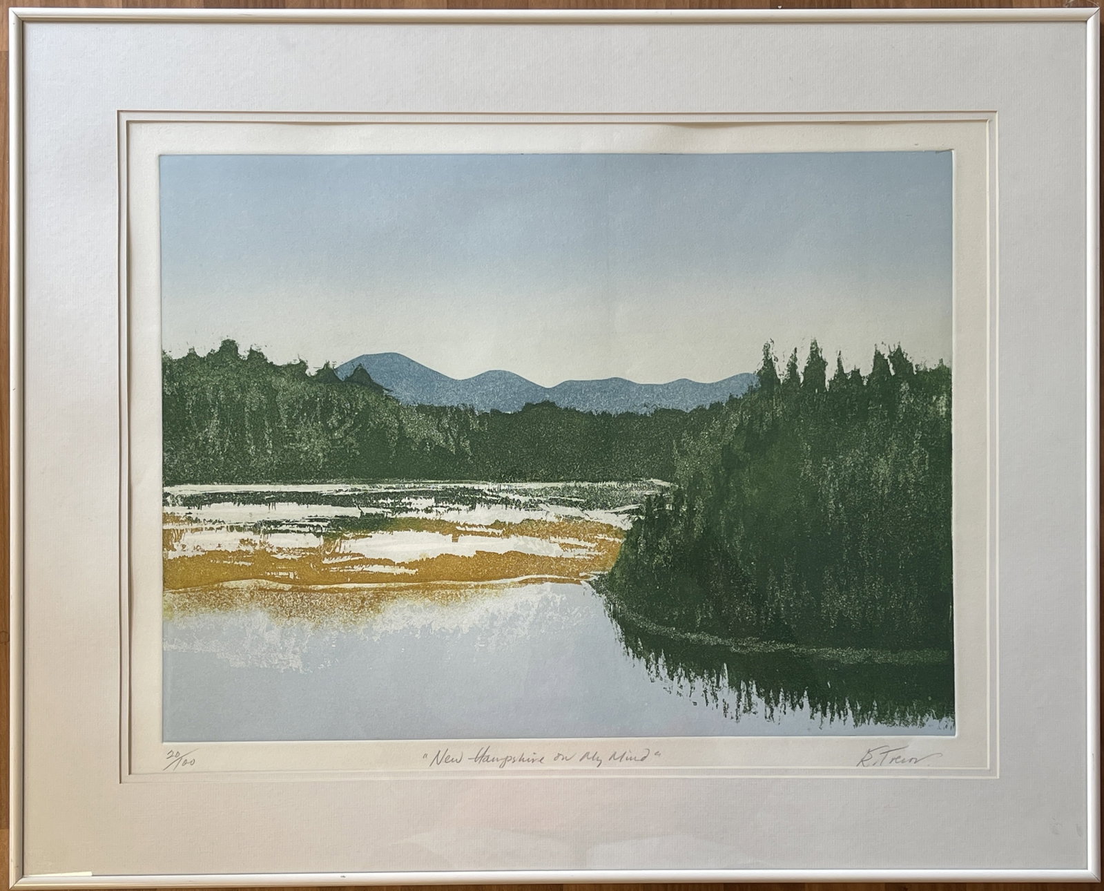 SNOW SCENE LANDSCAPE LITHOGRAPH: SNOW SCENE LANDSCAPE LITHOGRAPH MODERN, FRAMED, EXCELLENT CONDITION.