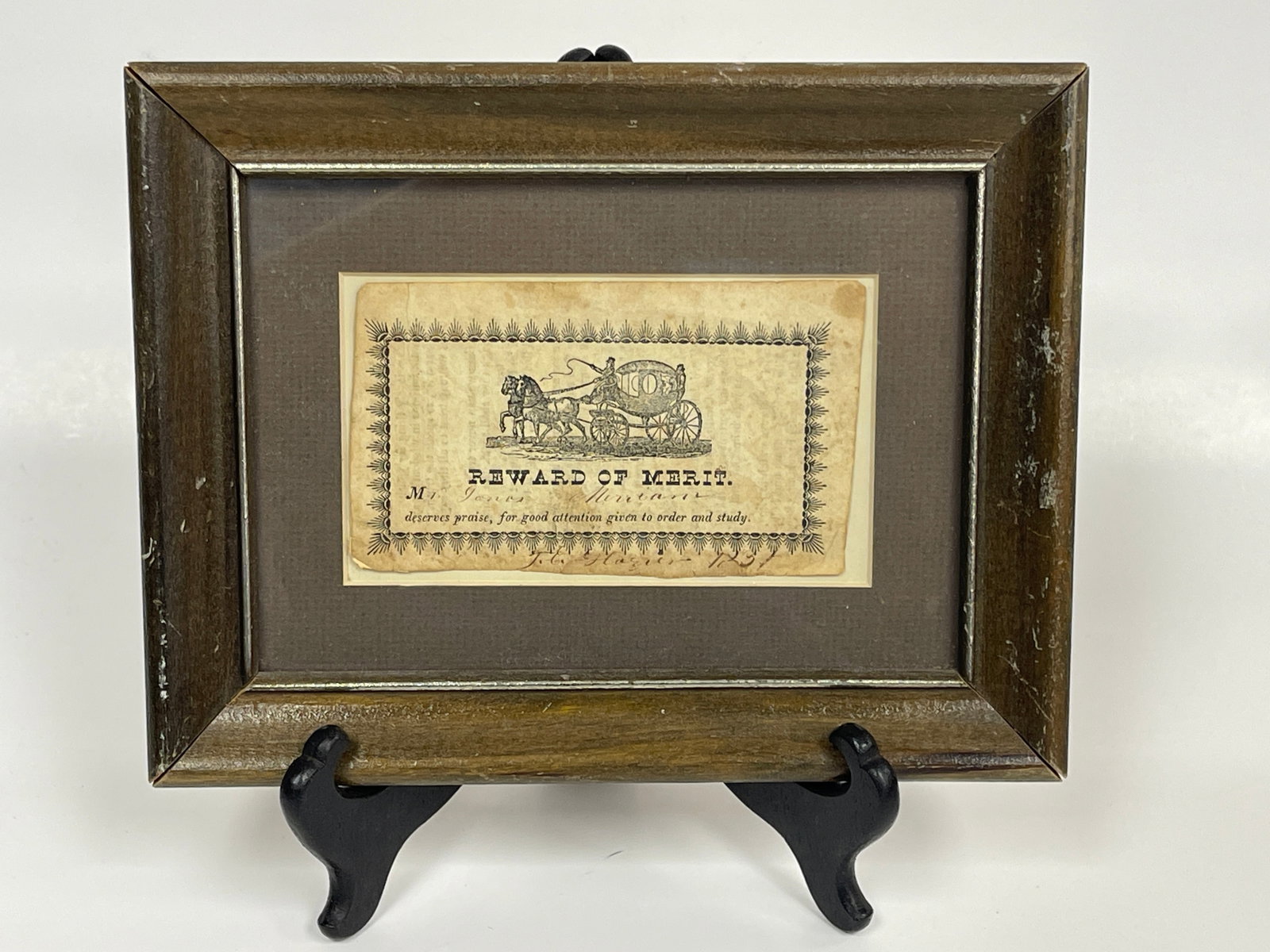 REWARD OF MERIT: REWARD OF MERIT 19TH C, PERIOD FRAME, EXCELLENT CONDITION.