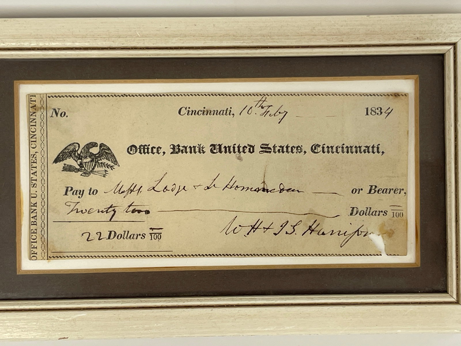1834 CINCINNATI BANK NOTE - 2