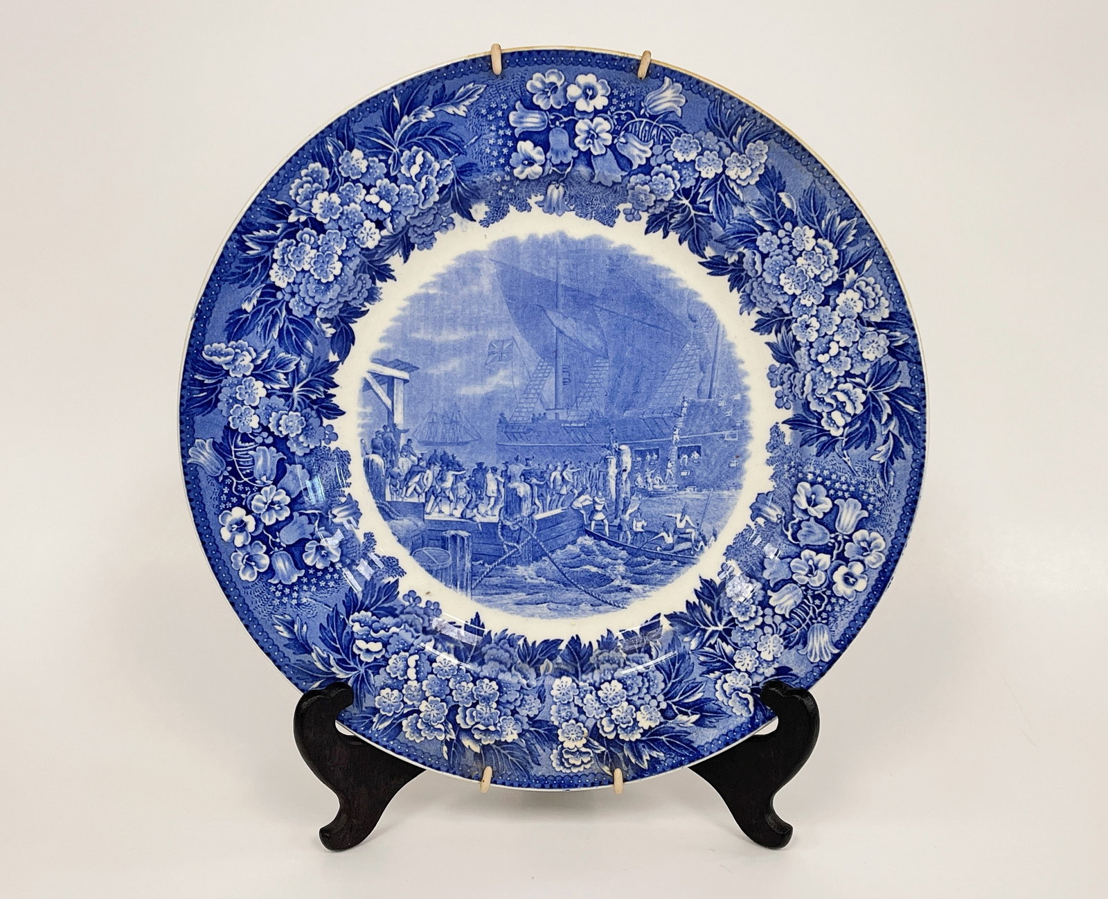“BOSTON TEA PARTY?? PLATE: “BOSTON TEA PARTY” PLATE 19TH C, CERAMIC, EXCELLENT CONDITION.