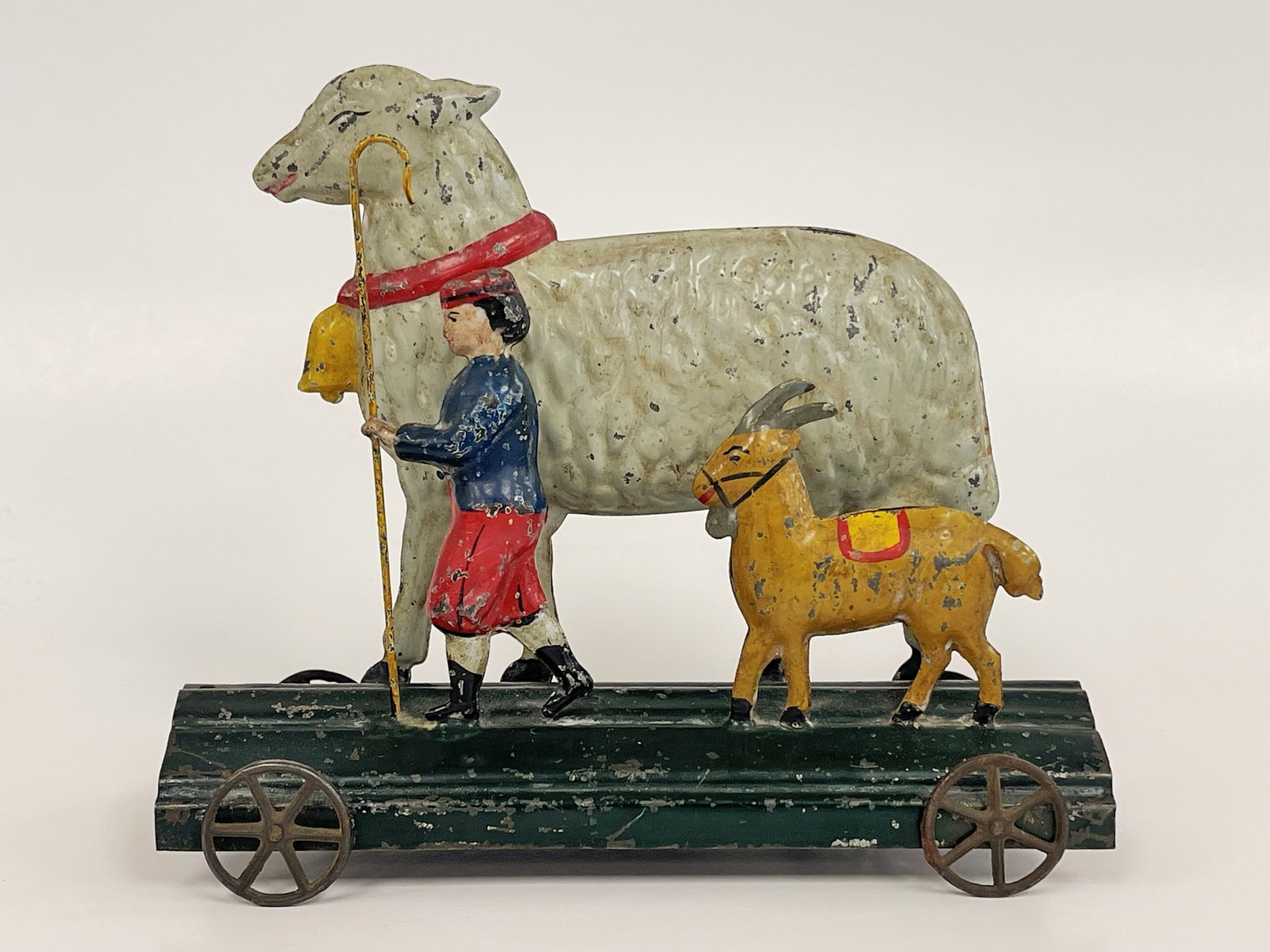 LAMB & GOAT WITH SHEPHERD PULL TOY (1 of 4)