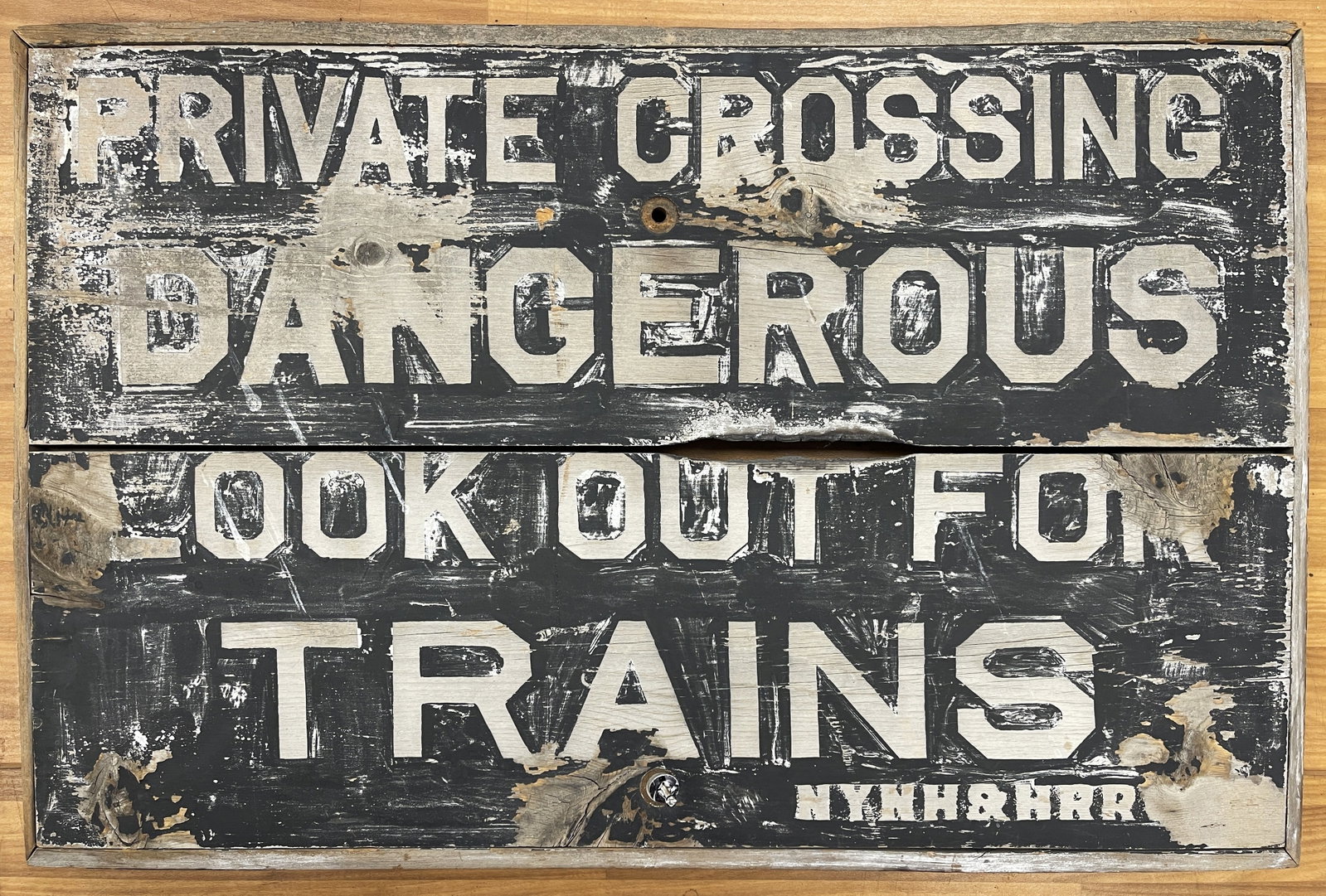 TRAINS PRIVATE CROSSING SIGN (1 of 4)