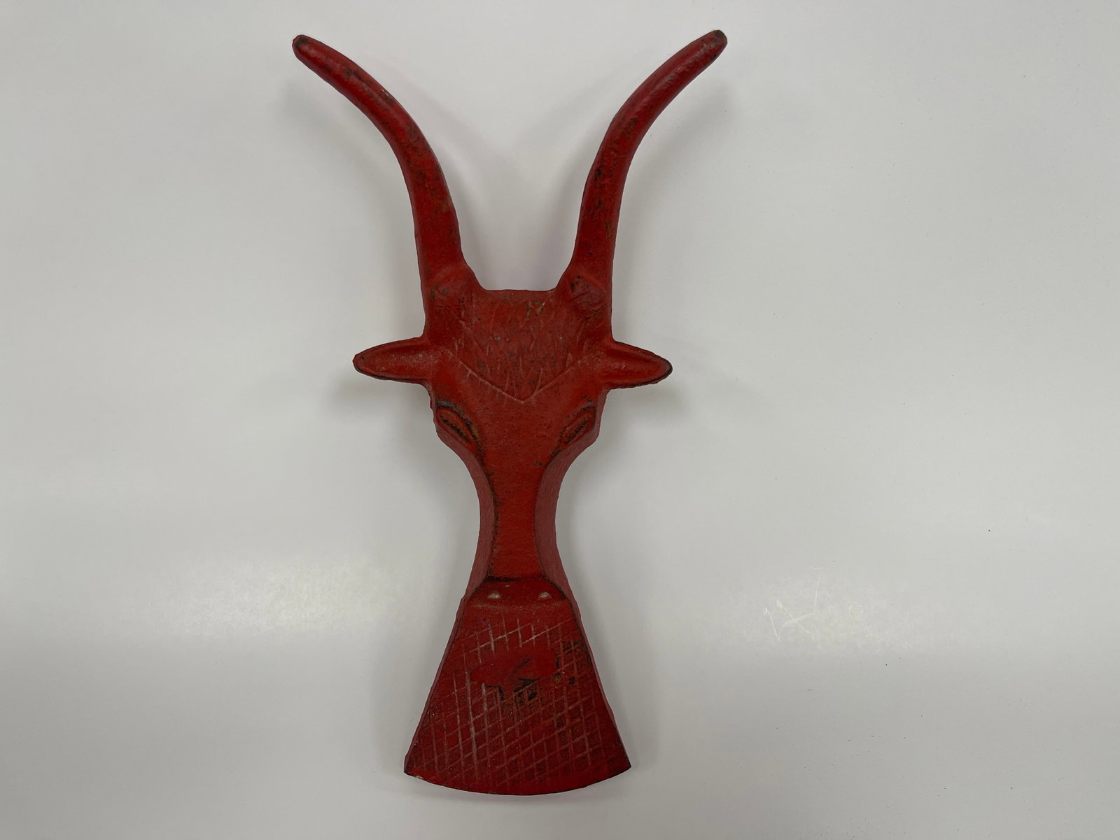 STEER HEAD BOOTJACK: STEER HEAD BOOTJACK 19TH C, IRON, ORIGINAL PAINT, EXCELLENT CONDITION