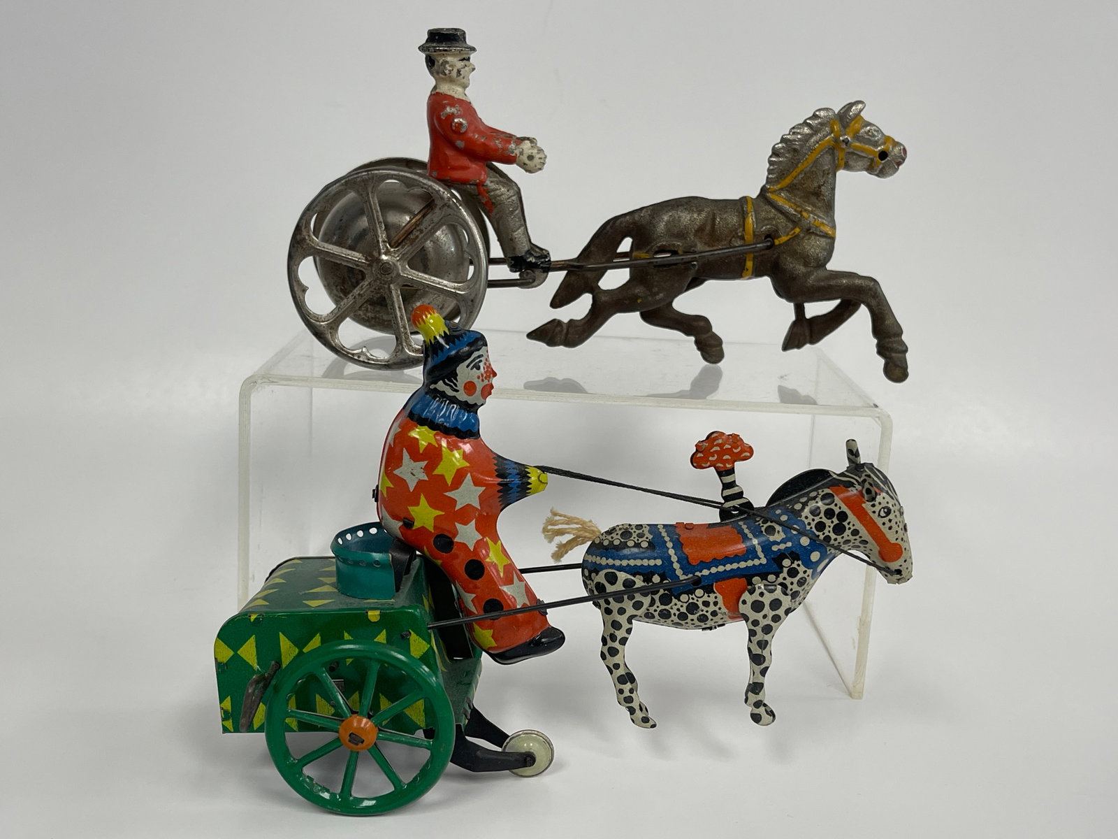 2 HORSE CARTS WITH DRIVER TOYS (1 of 2)