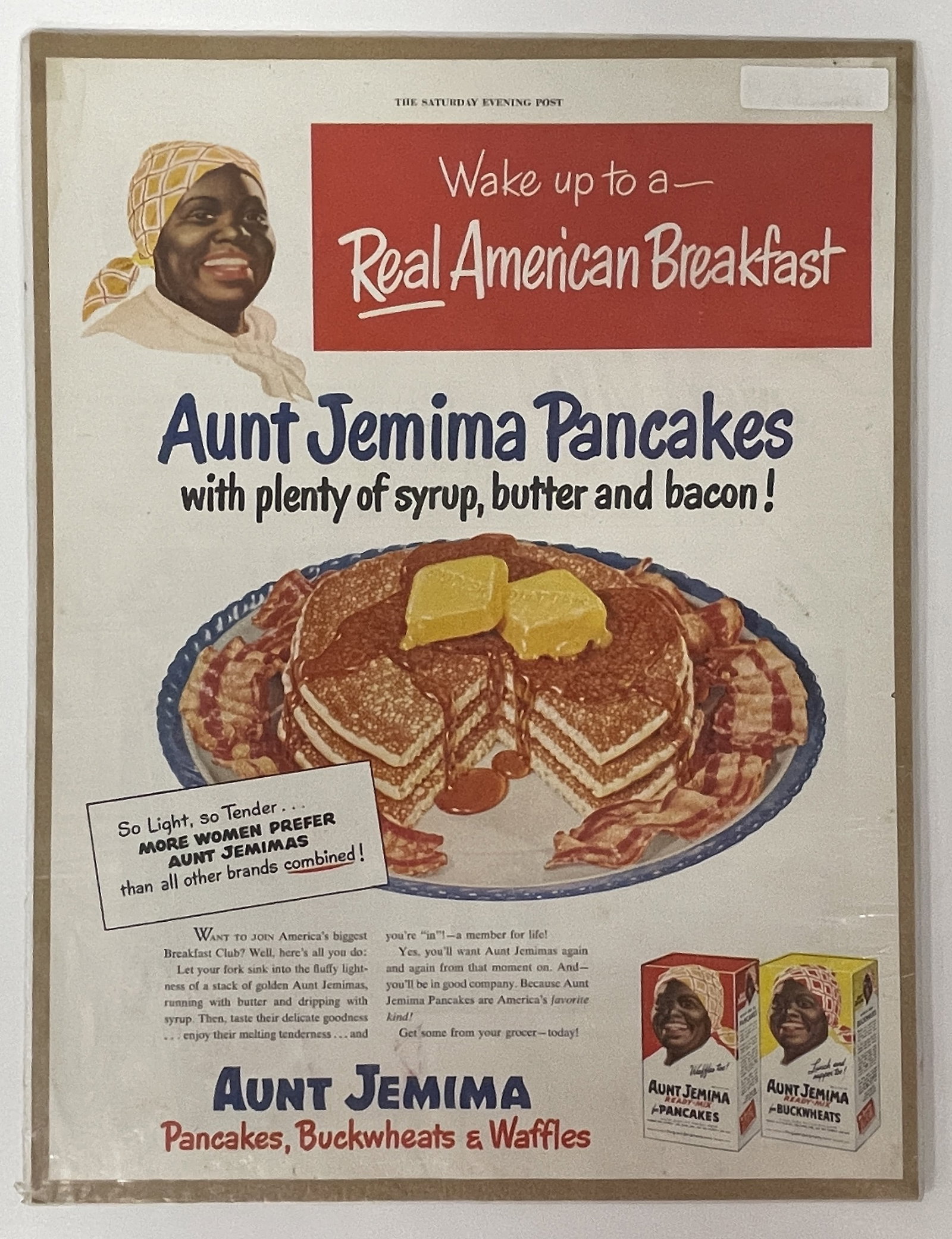 AUNT PANCAKES BROADSIDE: AUNT PANCAKES BROADSIDE C 1900, UNFRAMED, EXCELLENT CONDITION.