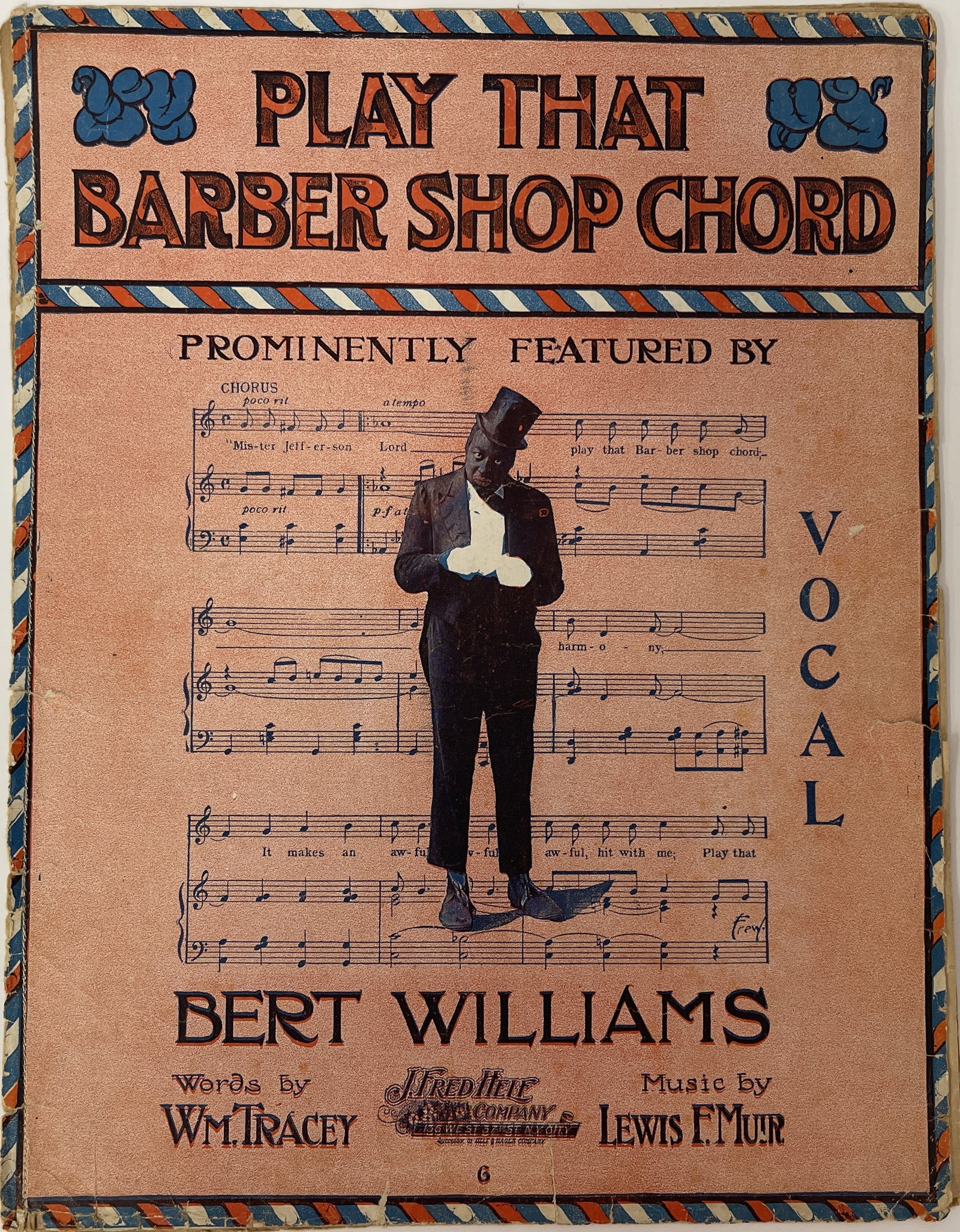 ANTIQUE SHEET MUSIC: ANTIQUE SHEET MUSIC “PLAY THAT BARBER SHOP CHORD”, UNEXAMINED OUT OF SLEEVE.
