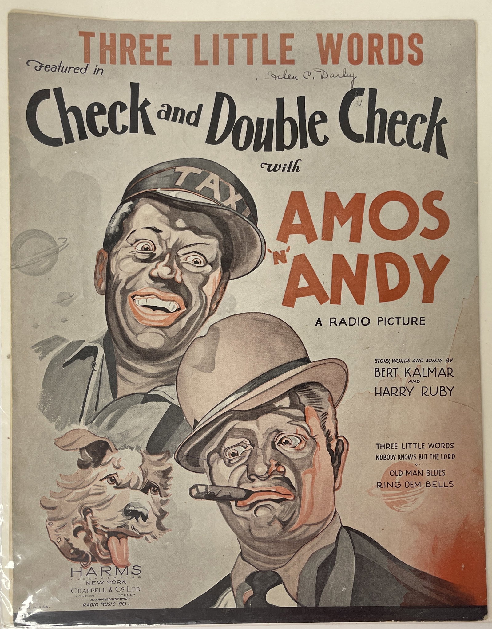 AMOS & ANDY BLACKFACE SHEET MUSIC (1 of 1)