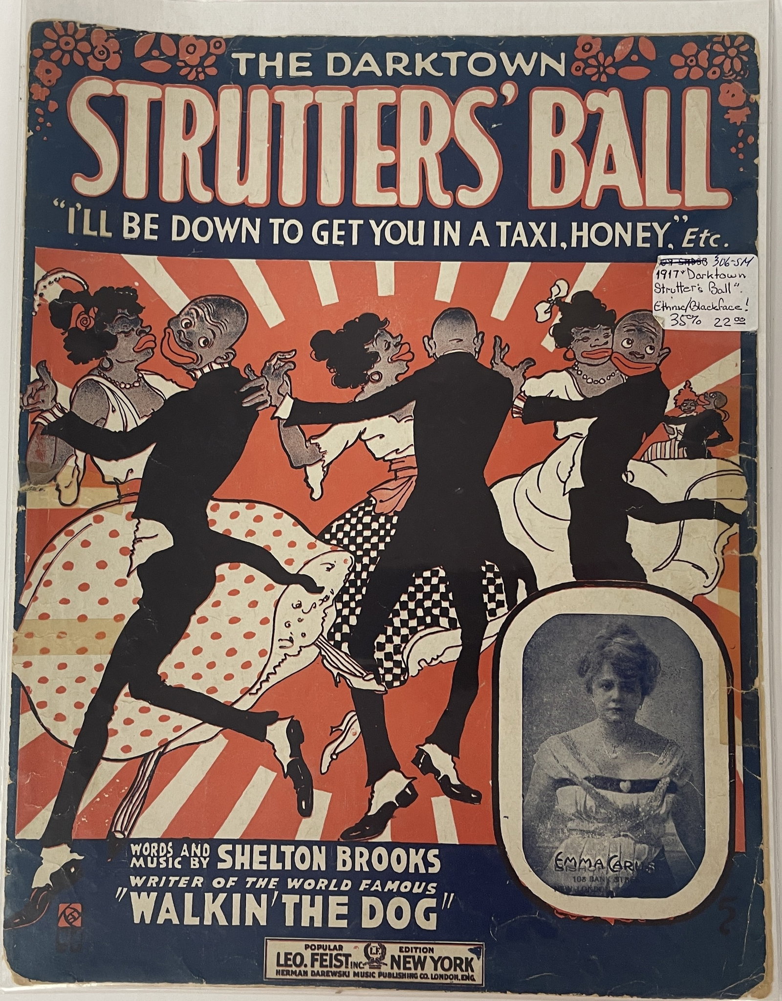“DARKTOWN STRUTTERS’ BALL?? BLACKFACE SHEET MUSIC: “DARKTOWN STRUTTERS’ BALL” BLACKFACE SHEET MUSIC EARLY 20TH C, NOT EXAMINED OUT OF SLEEVE.
