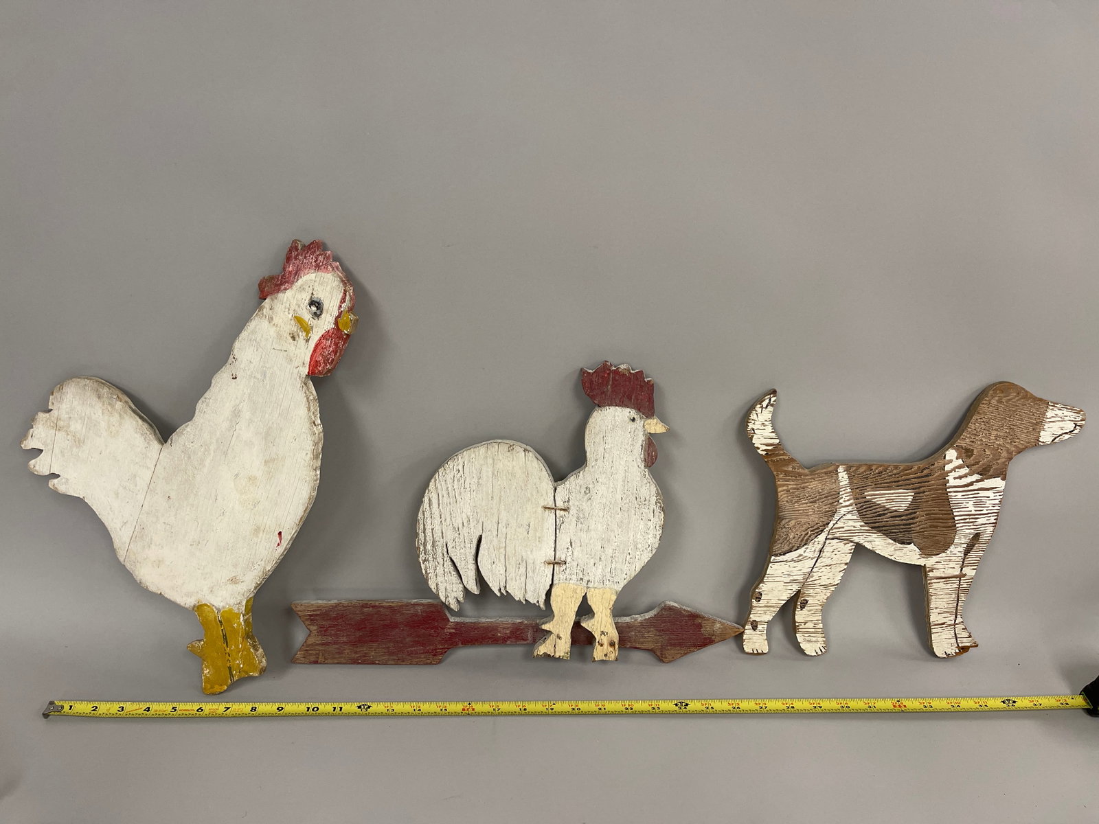 3 FLAT CARVED ANIMALS - 2