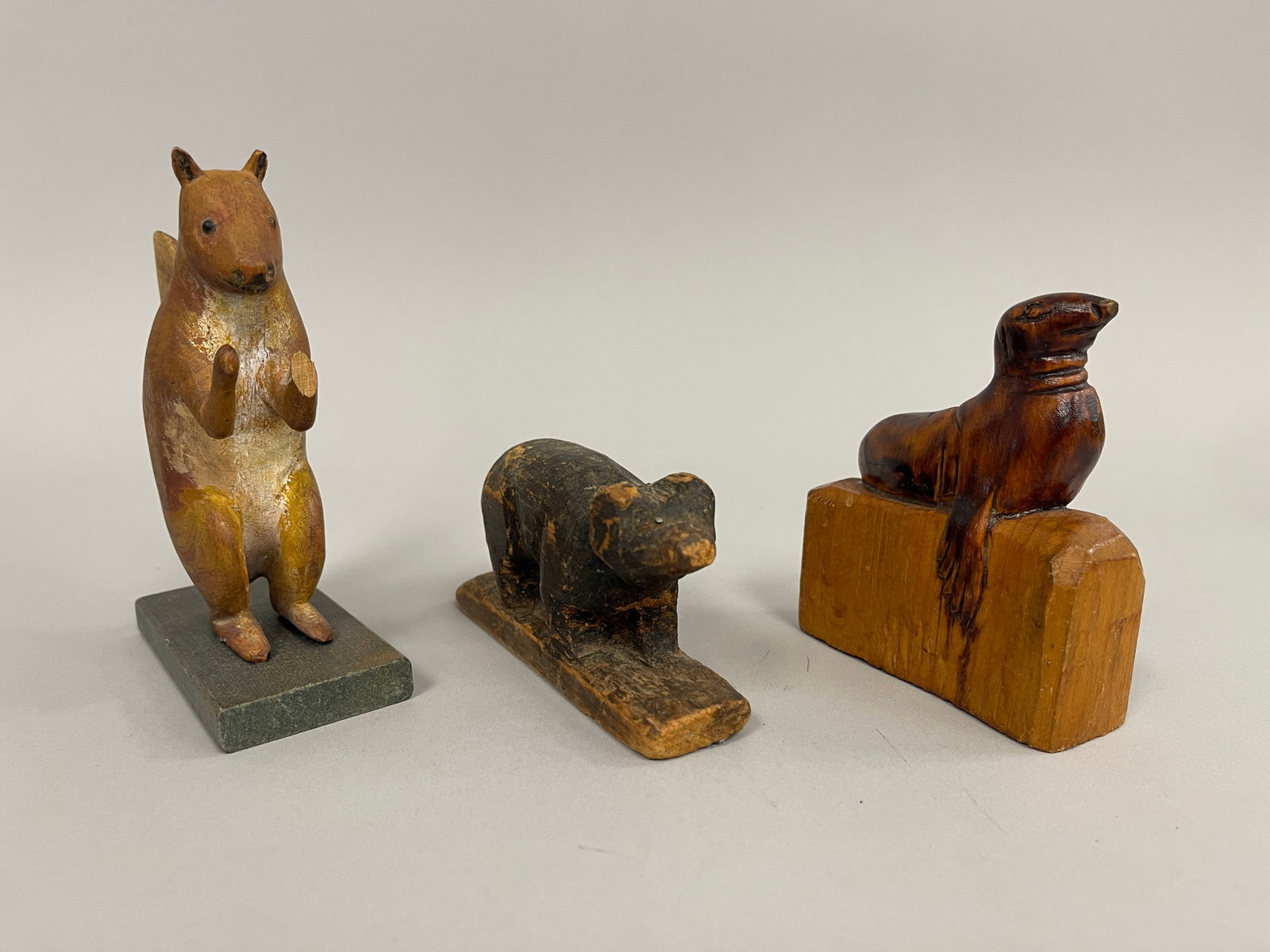 3 SMALL CARVED ANIMALS - 3