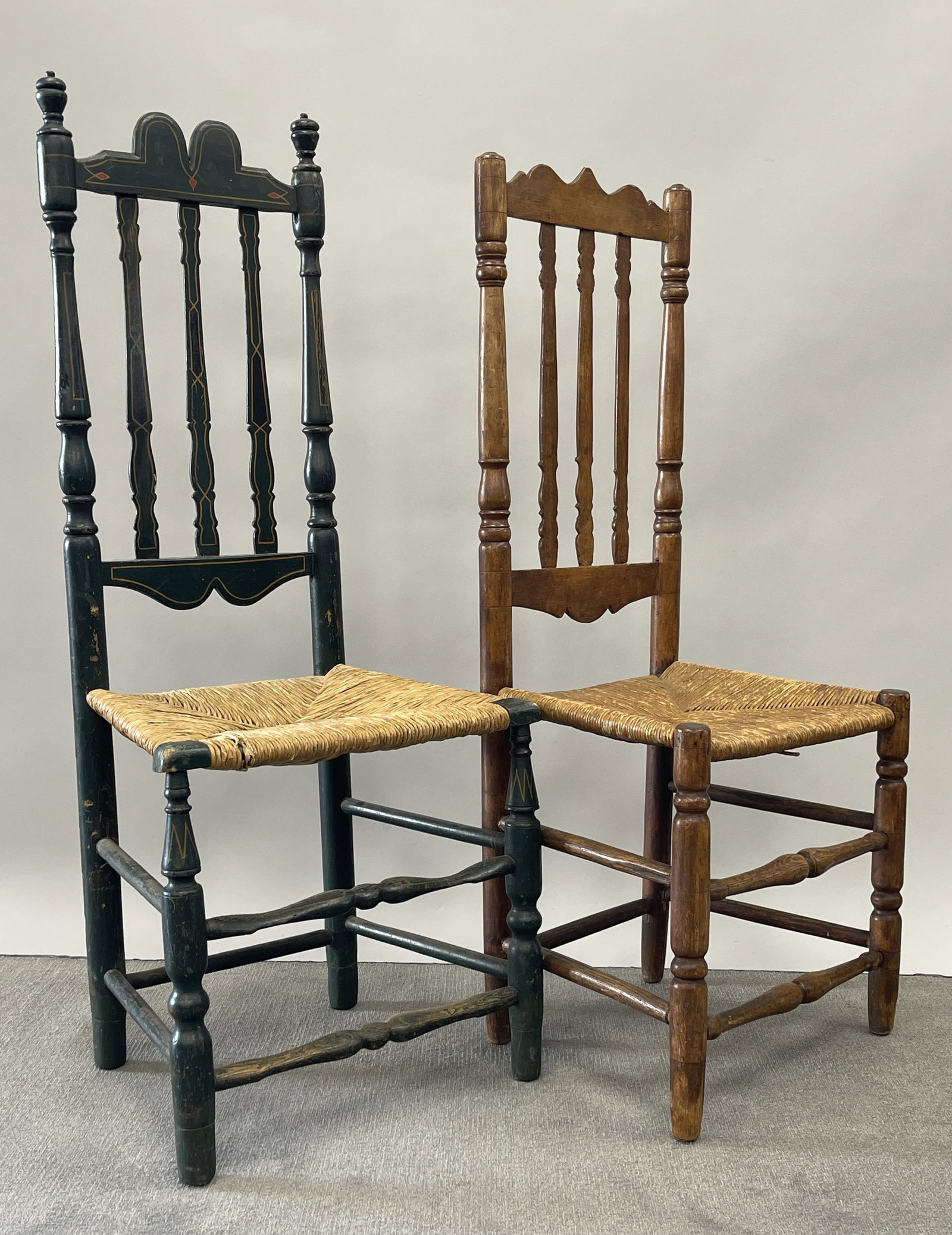 TWO BANISTER BACK SIDE CHAIRS - 2