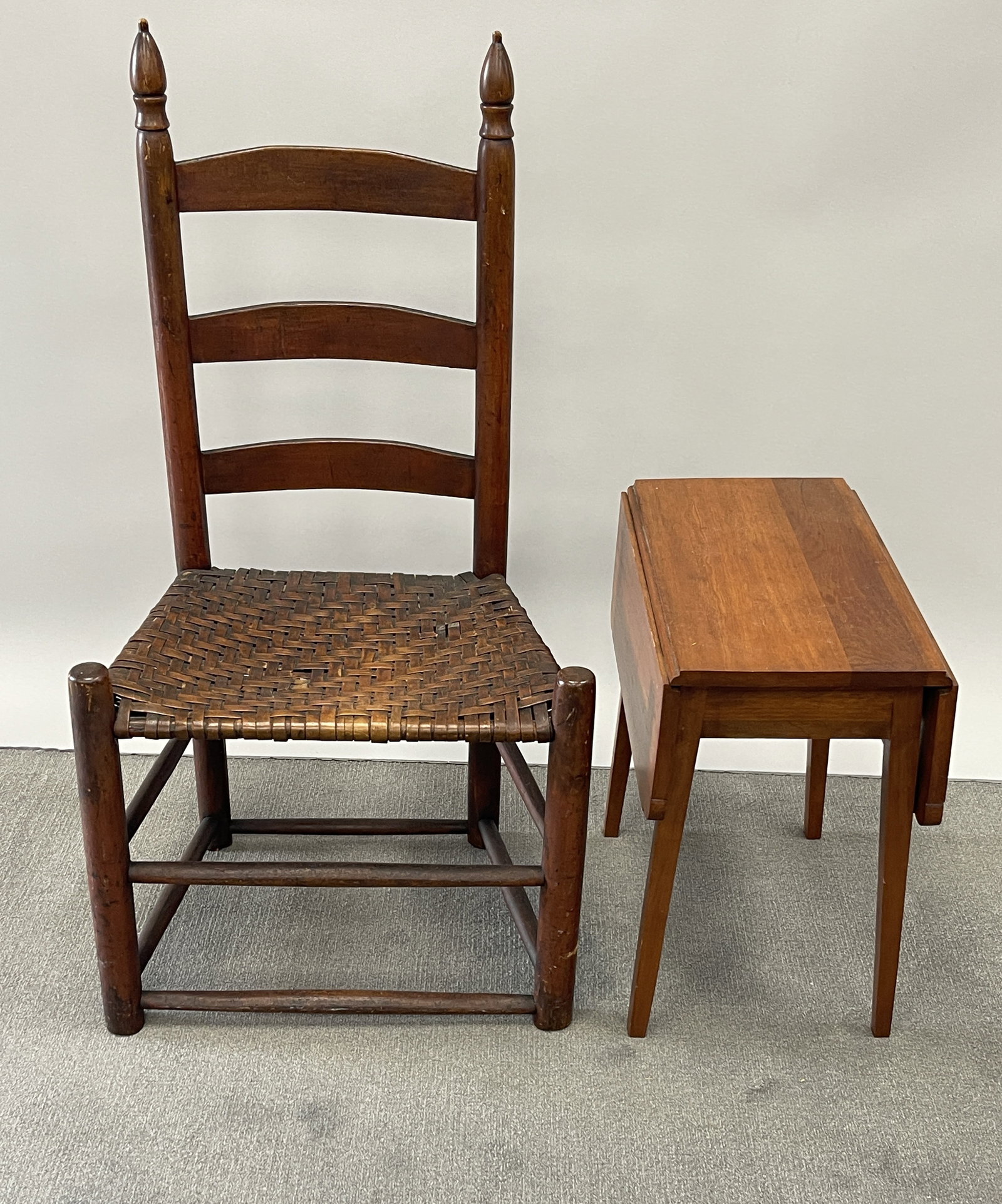 LADDERBACK SIDE CHAIR, SMALL DROP LEAF TABLE - 2