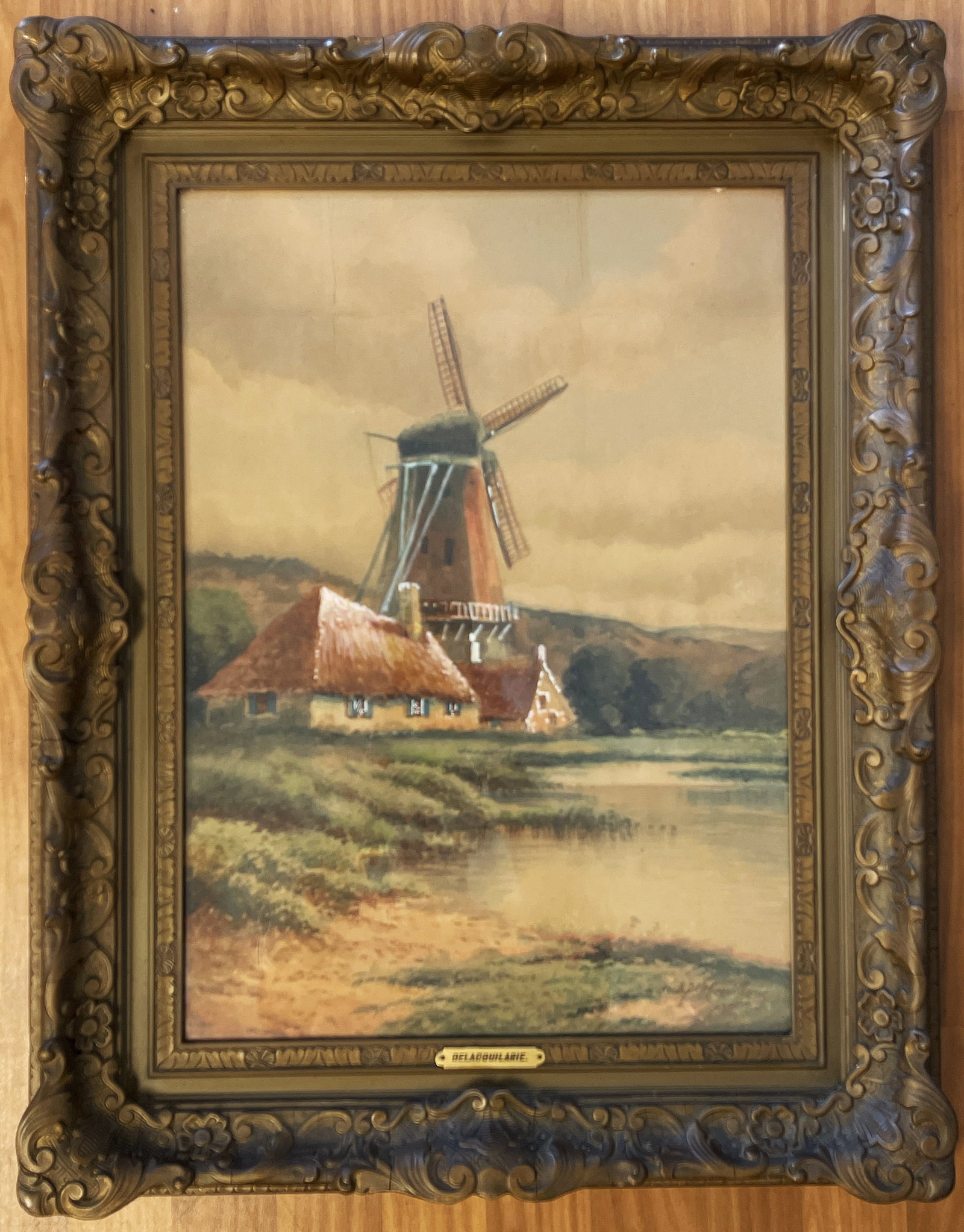 WATERCOLOR OF WINDMILL SIGNED: WATERCOLOR OF WINDMILL SIGNED