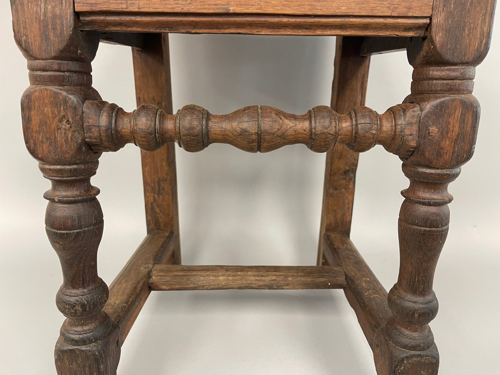 17TH C OAK BACK STOOL - 4