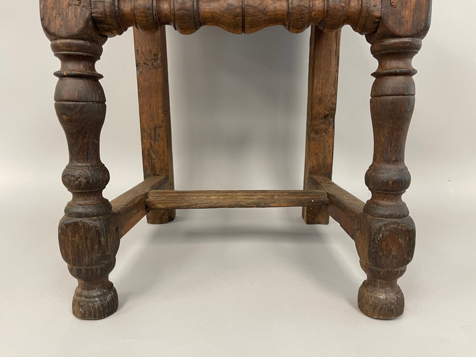 17TH C OAK BACK STOOL - 5