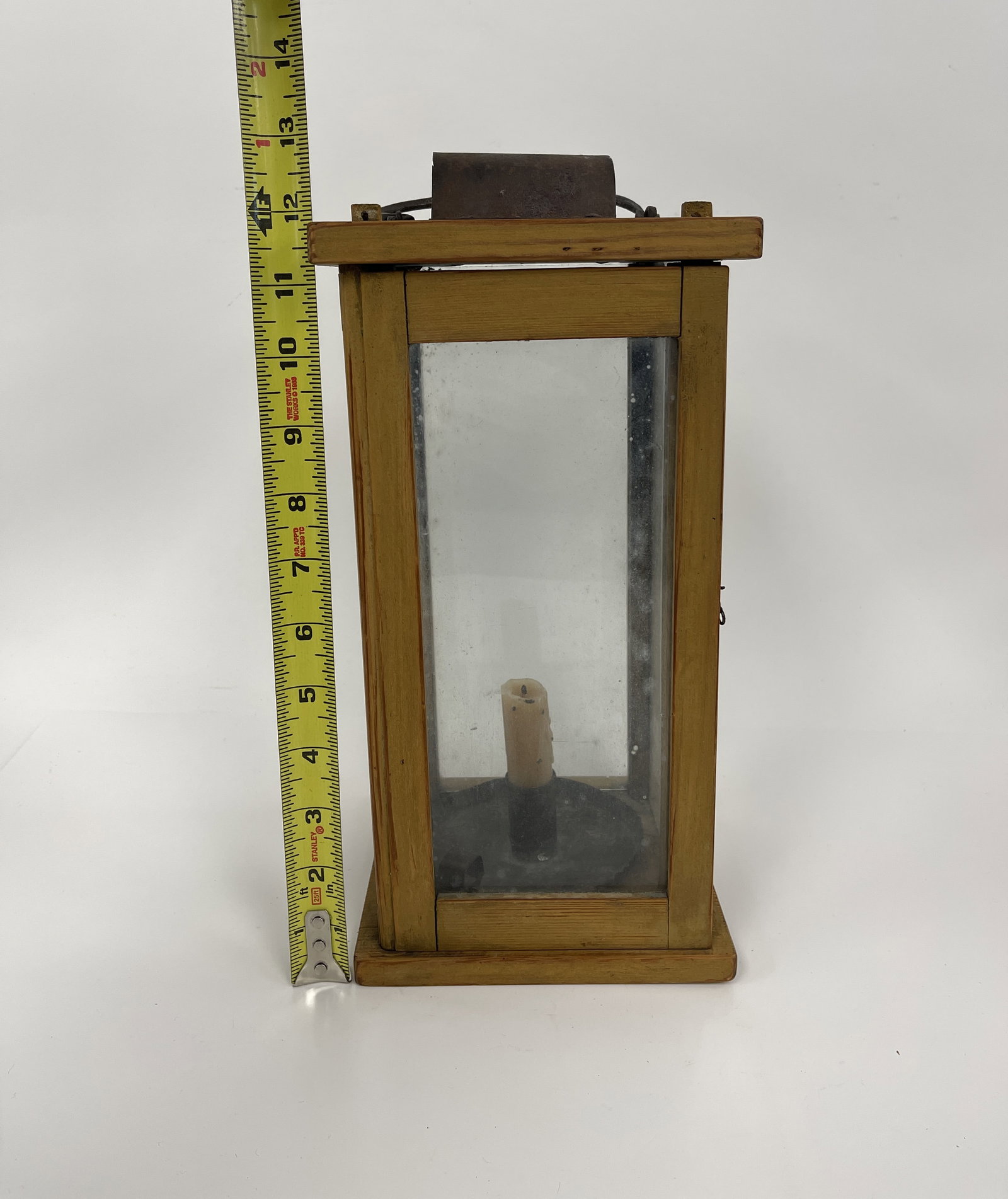 YELLOW PAINTED BARN LANTERN - 4