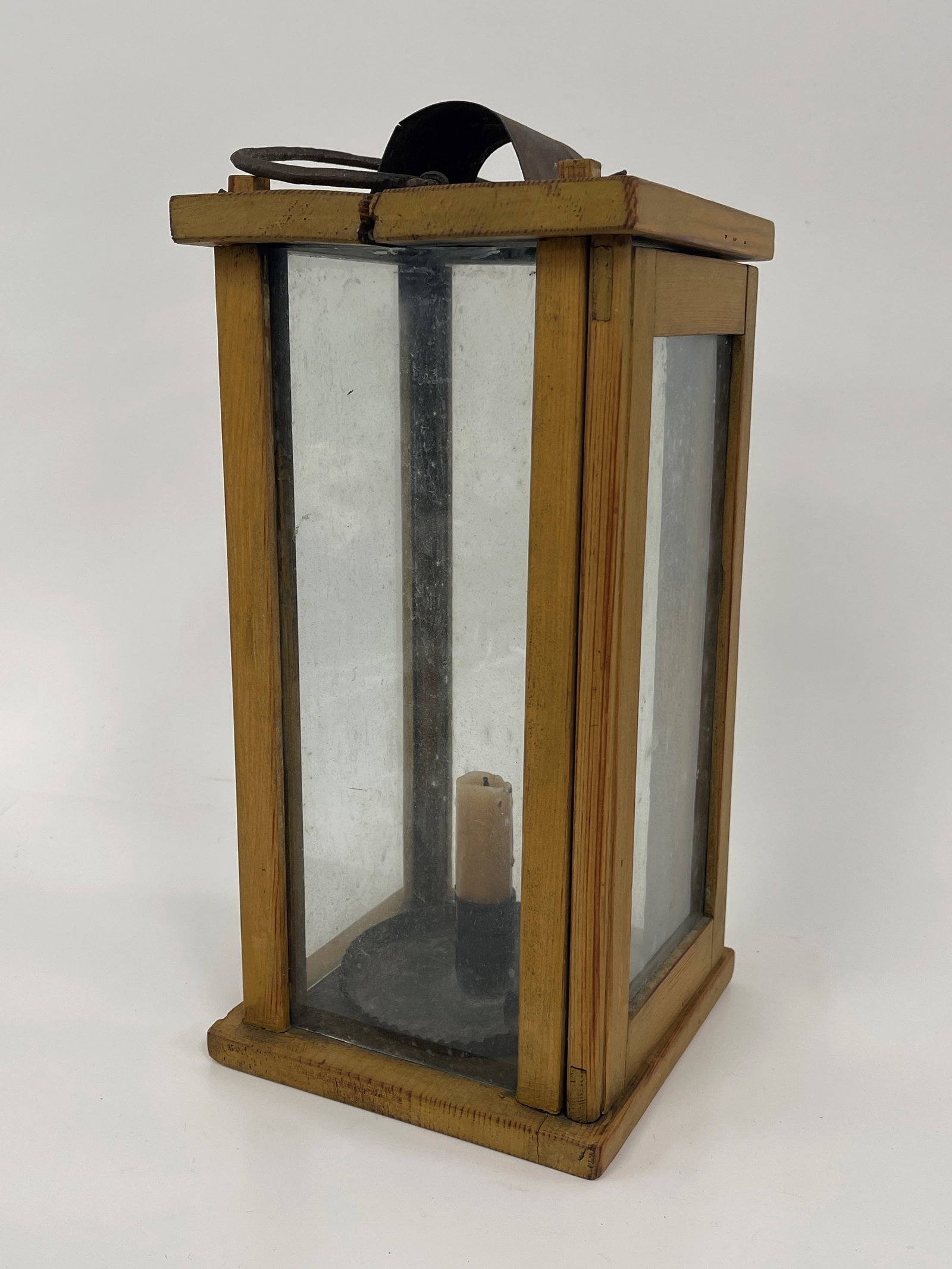 YELLOW PAINTED BARN LANTERN - 8