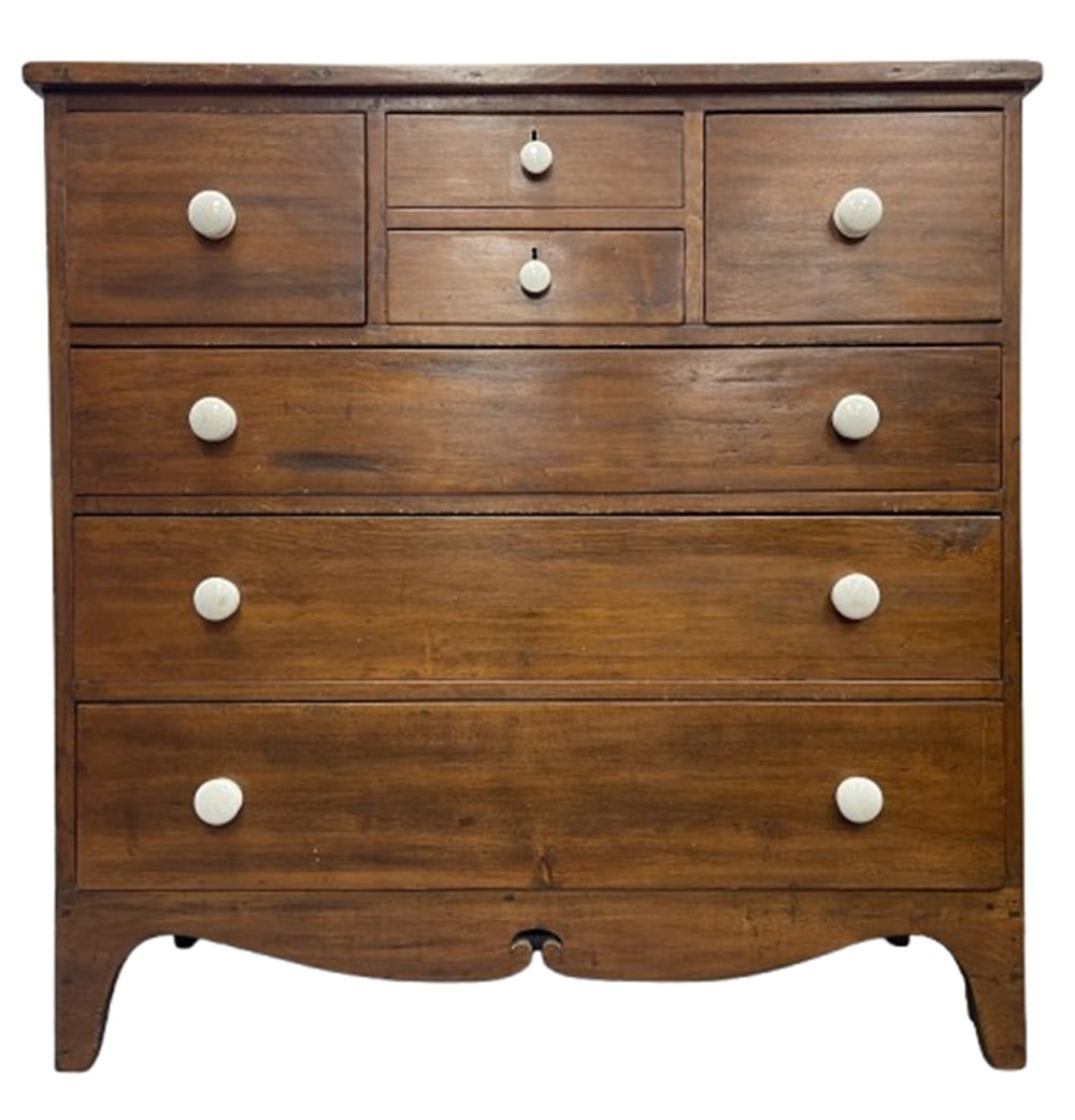 19TH C PINE CHEST OF DRAWERS (1 of 6)