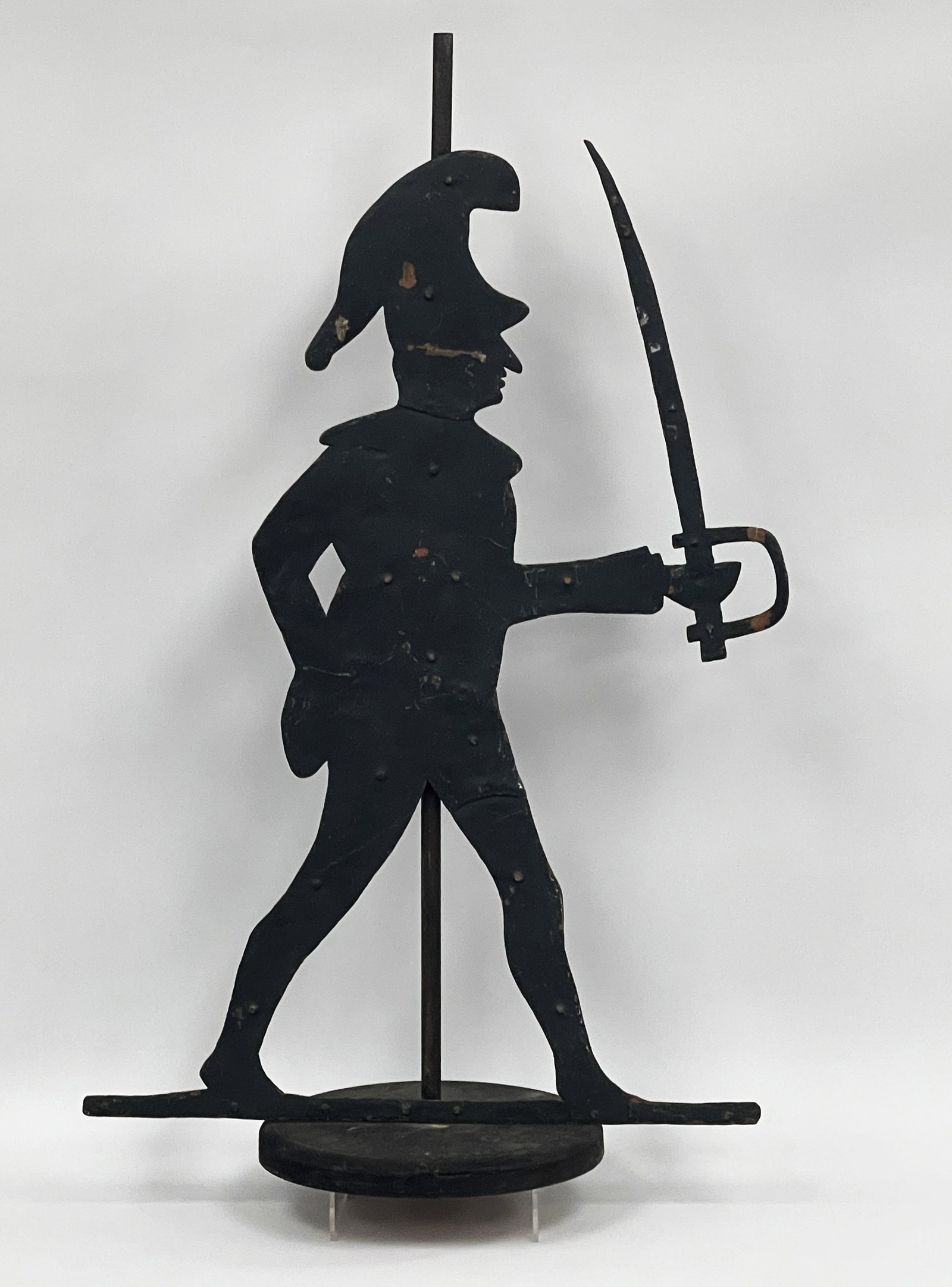 LARGE IRON SWORDSMAN WEATHERVANE: LARGE IRON SWORDSMAN WEATHERVANE