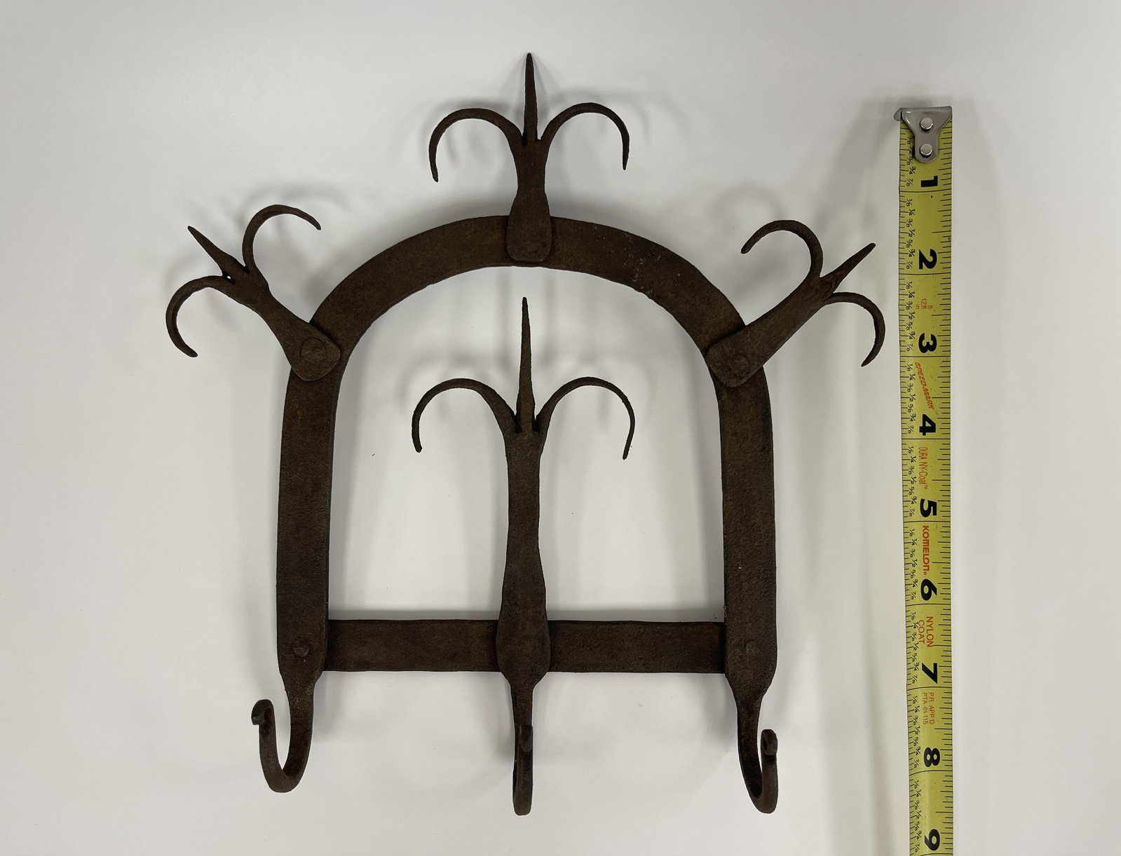 THREE HOOK IRON IMPLEMENT RACK - 5
