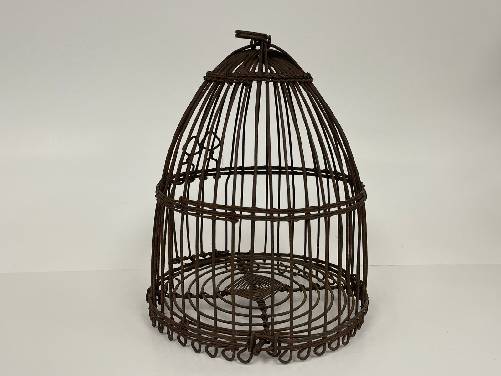 EARLY 19THC DECORATIVE HANGING DOME TOP BIRD CAGE (1 of 3)