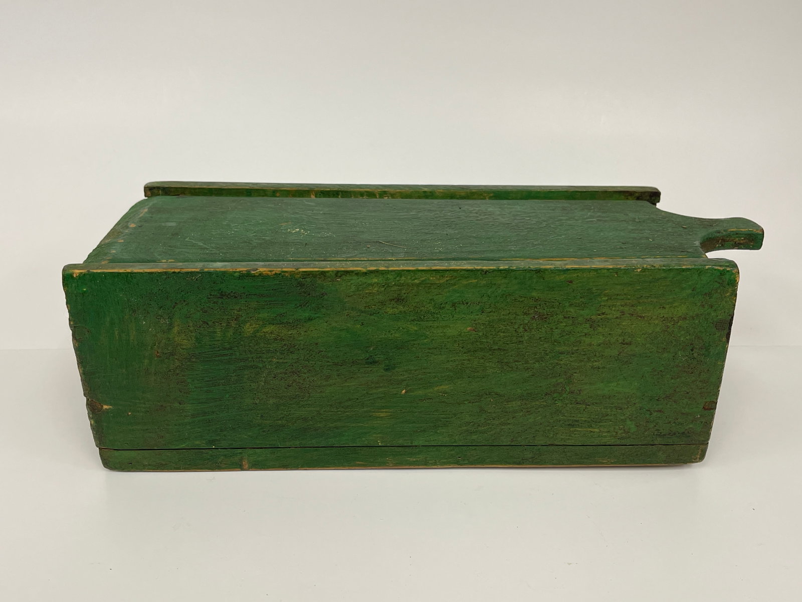 SMALL GREEN EARLY CANDLE BOX W/ SLIDING ACCESS TOP (1 of 5)