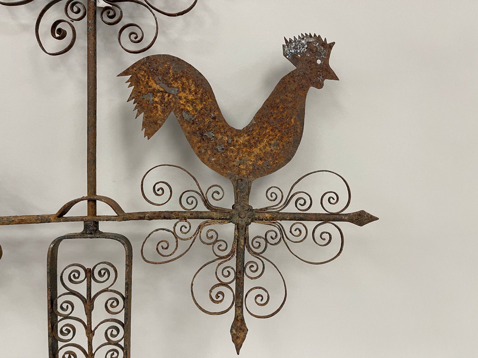 LARGE IRON ROOSTER WEATHERVANE - 3
