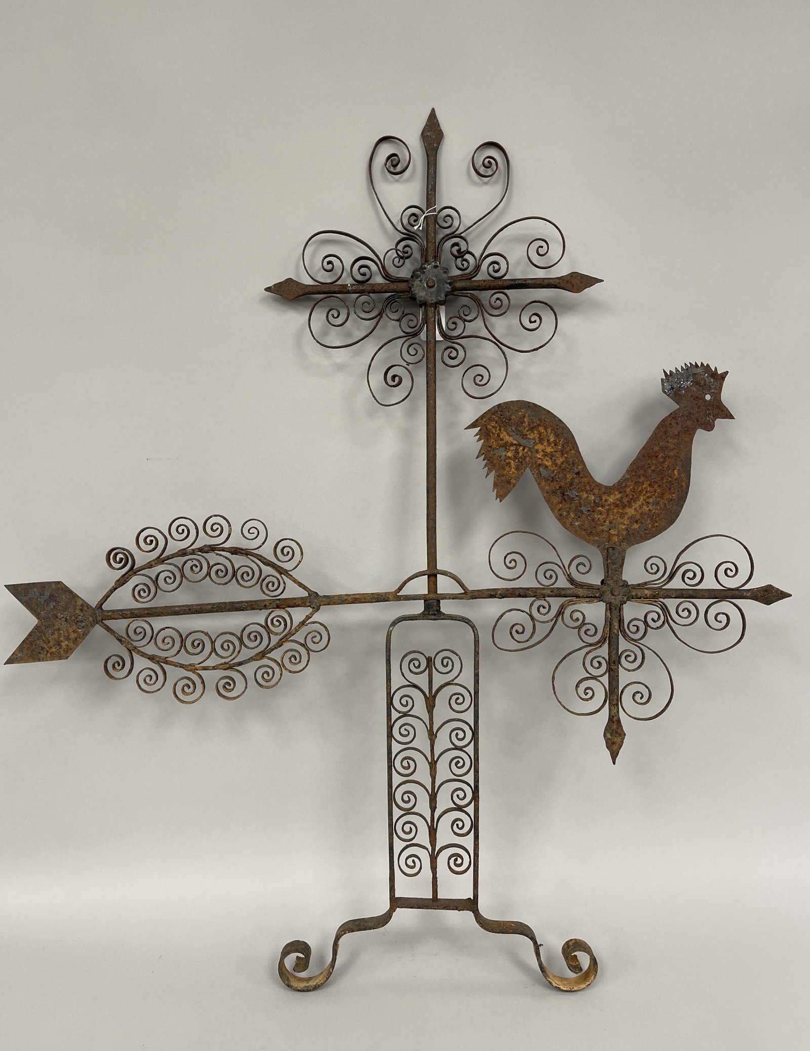 LARGE IRON ROOSTER WEATHERVANE - 7