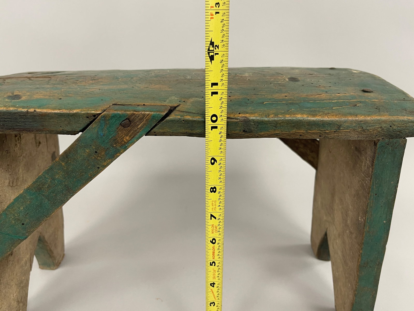 GREEN PAINTED MILKING STOOL - 5
