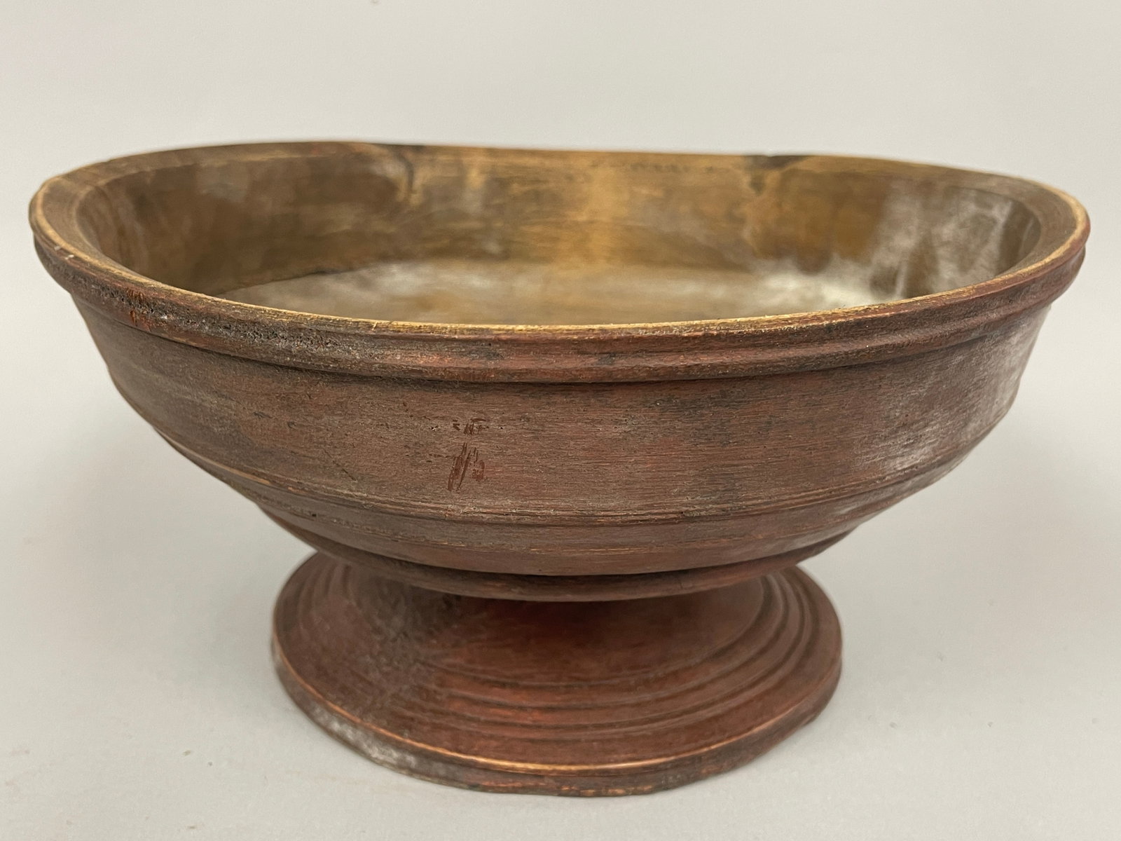 EARLY WOODEN COMPOTE IN ORIGINAL COLOR (1 of 7)