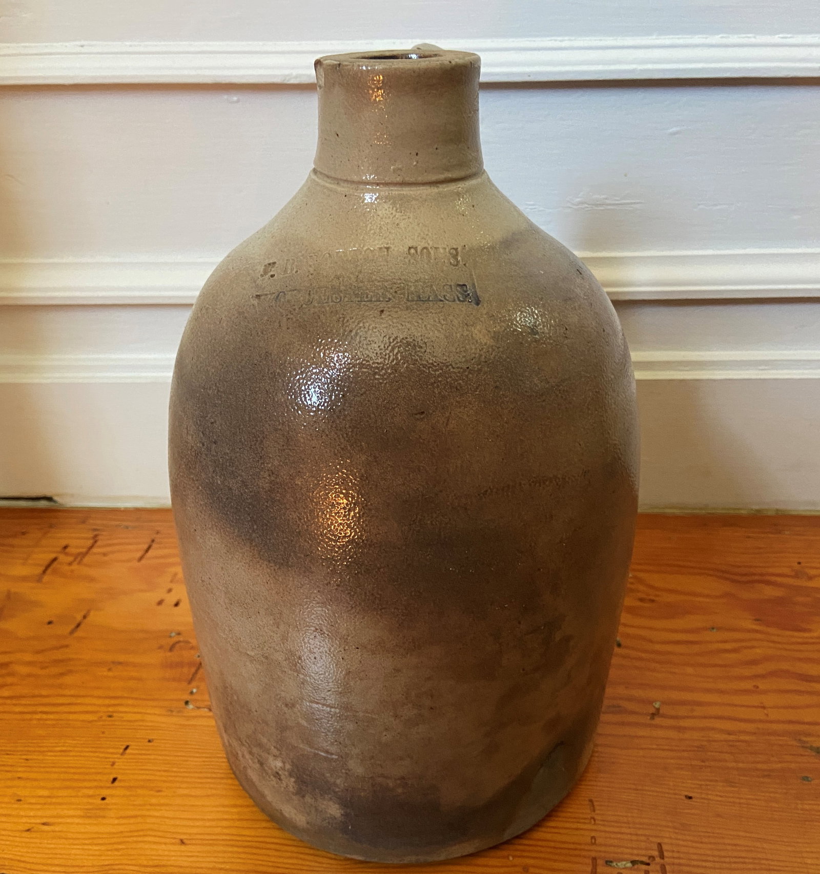 FB NORTON & SON JUG: FB NORTON & SON STONEWARE JUG 10"