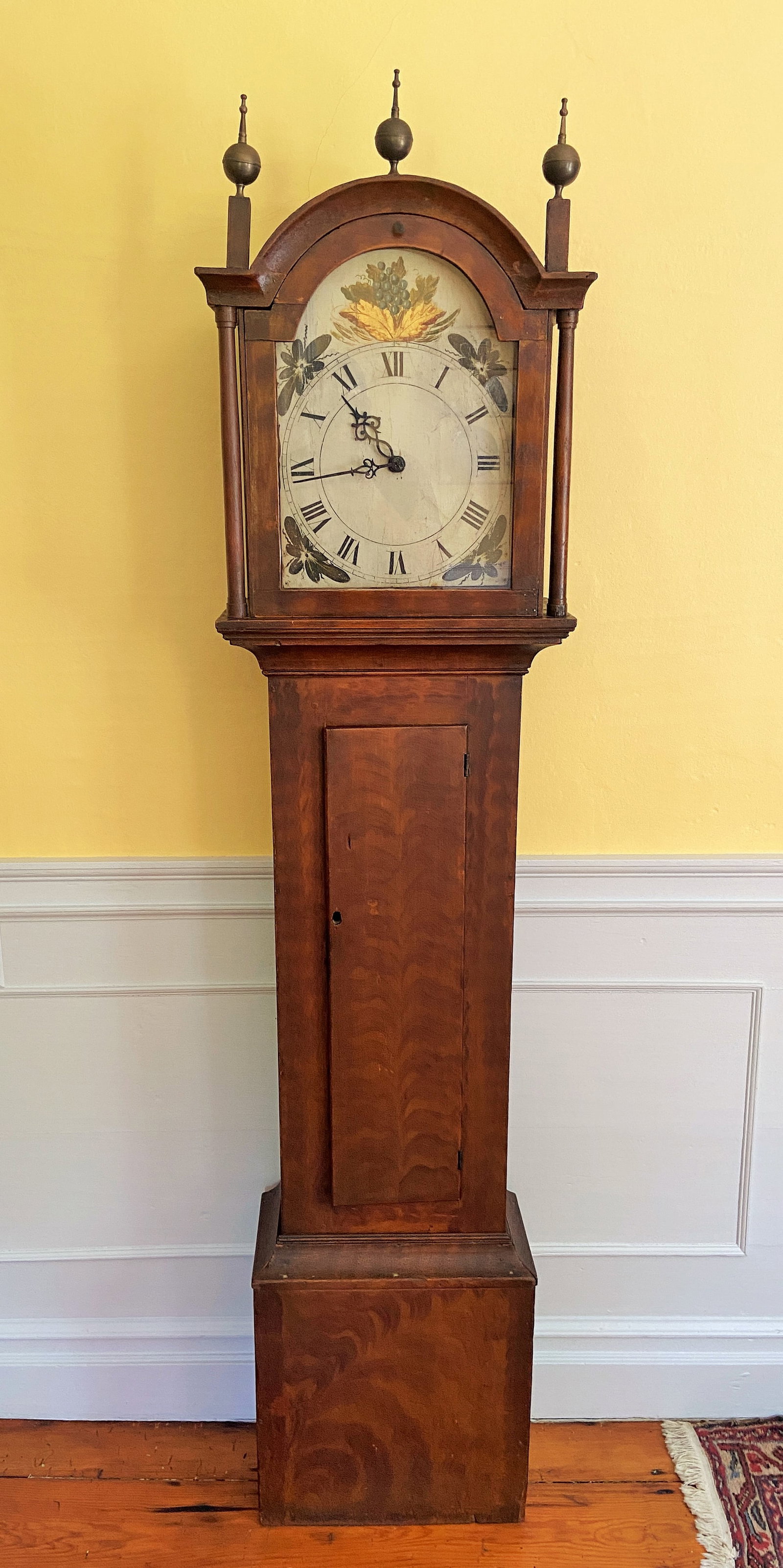 DECORATIVE PAINTED TALL CASE CLOCK (1 of 5)