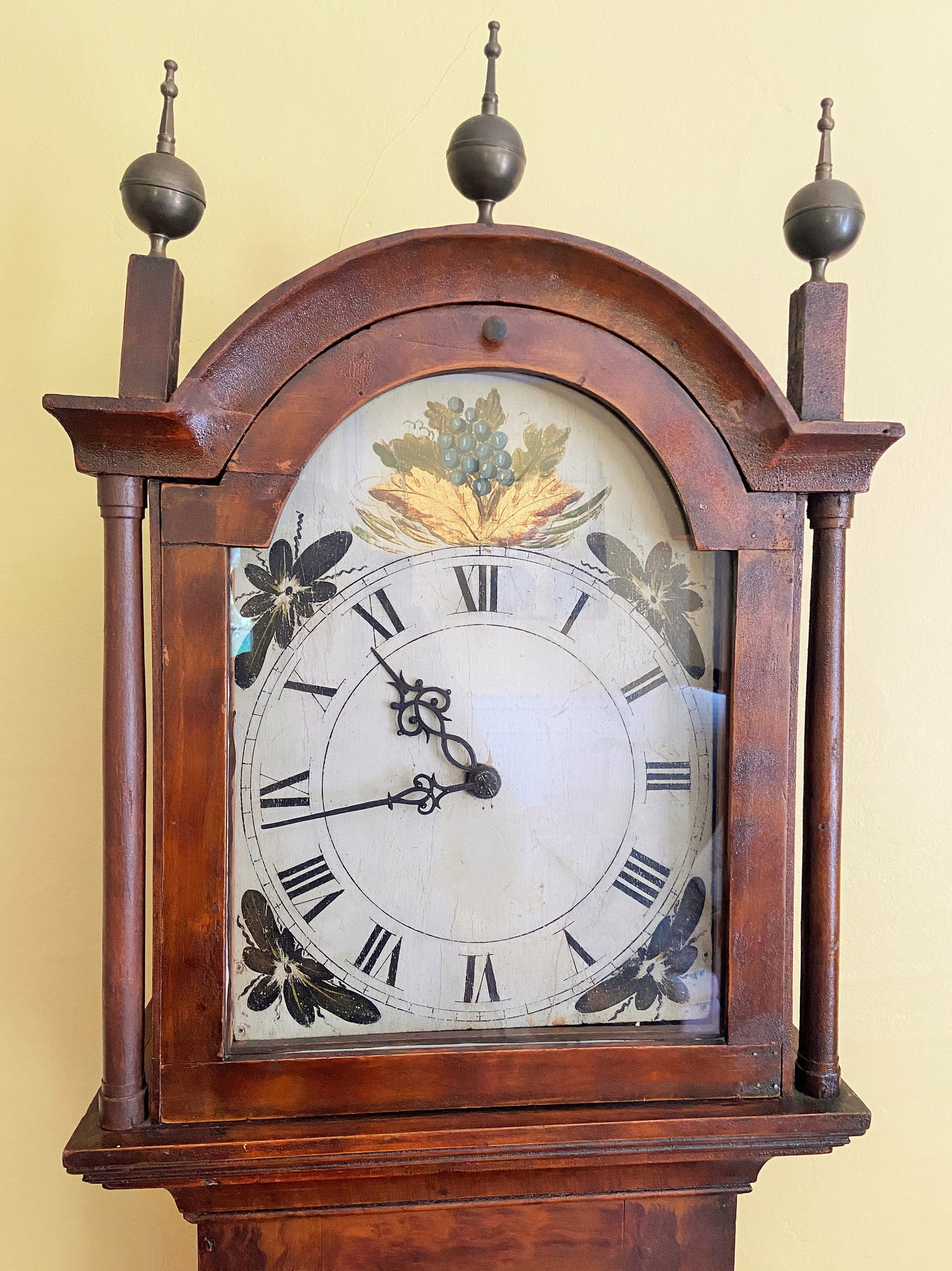DECORATIVE PAINTED TALL CASE CLOCK - 3