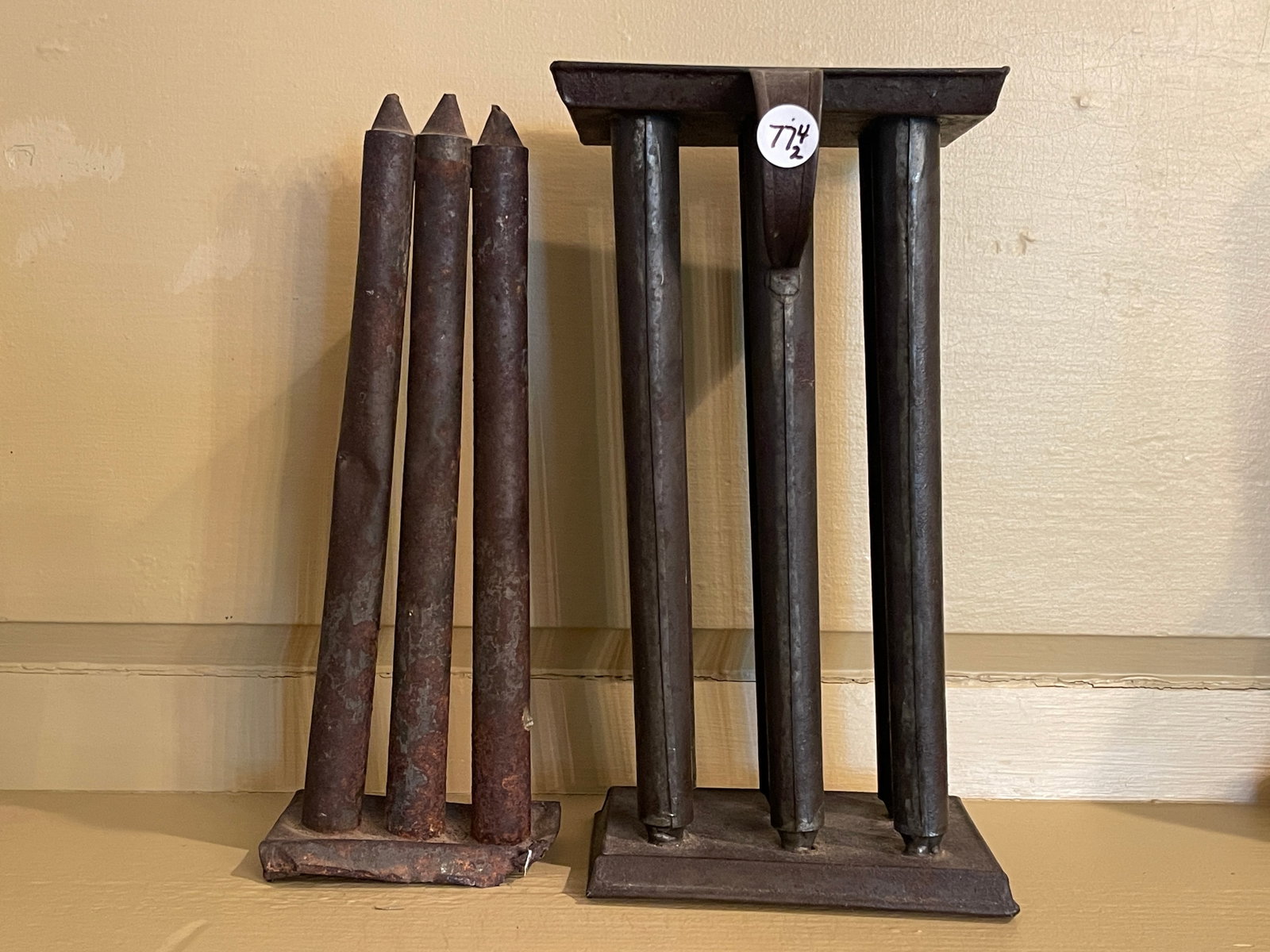 2 TIN CANDLE MOLDS: 2 TIN CANDLE MOLDS