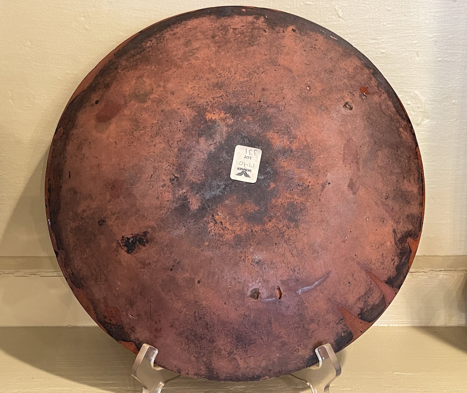 EARLY REDWARE DECORATIVE PLATE - 2